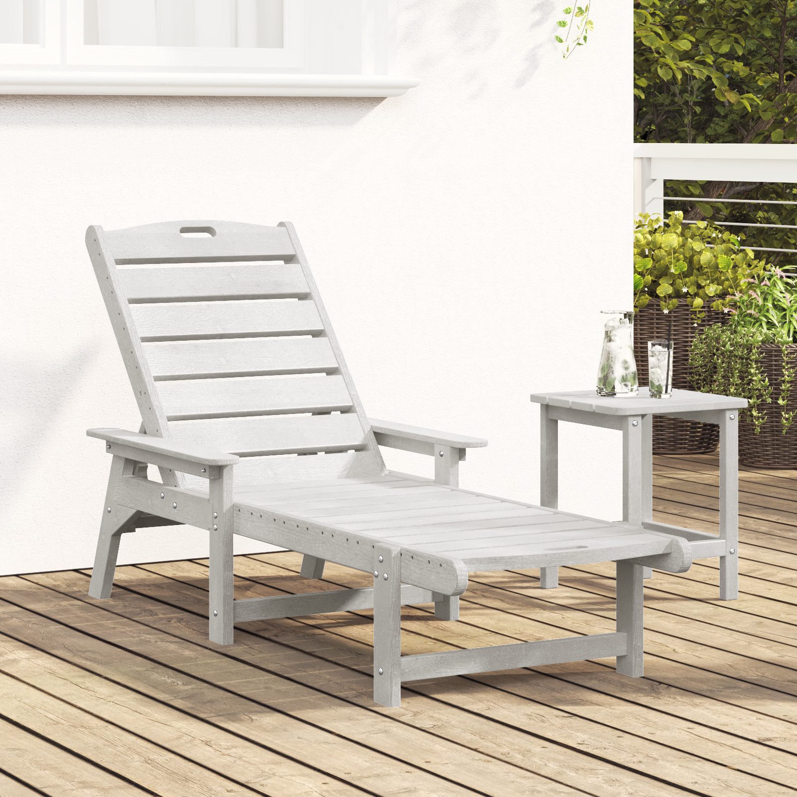 vidaXL Gartenstuhl Sonnenliege Weiß 53x162x98.5 cm günstig online kaufen