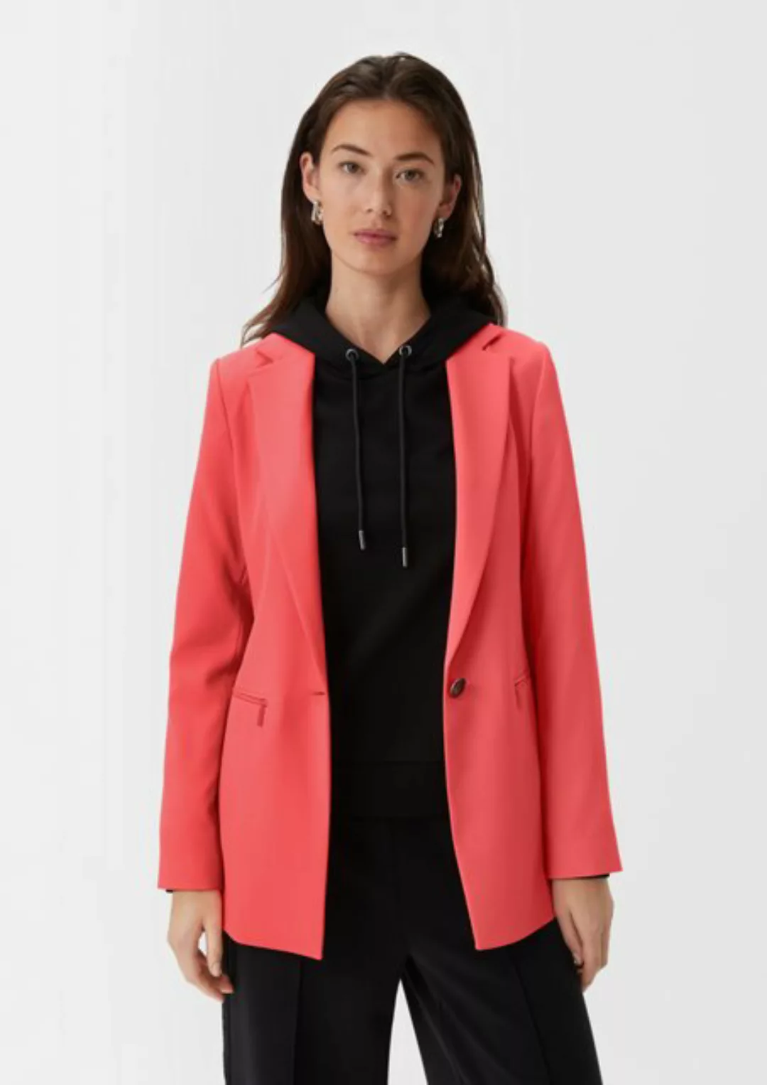 comma casual identity Blusenblazer Blazer mit Reißverschlusstaschen Logo günstig online kaufen