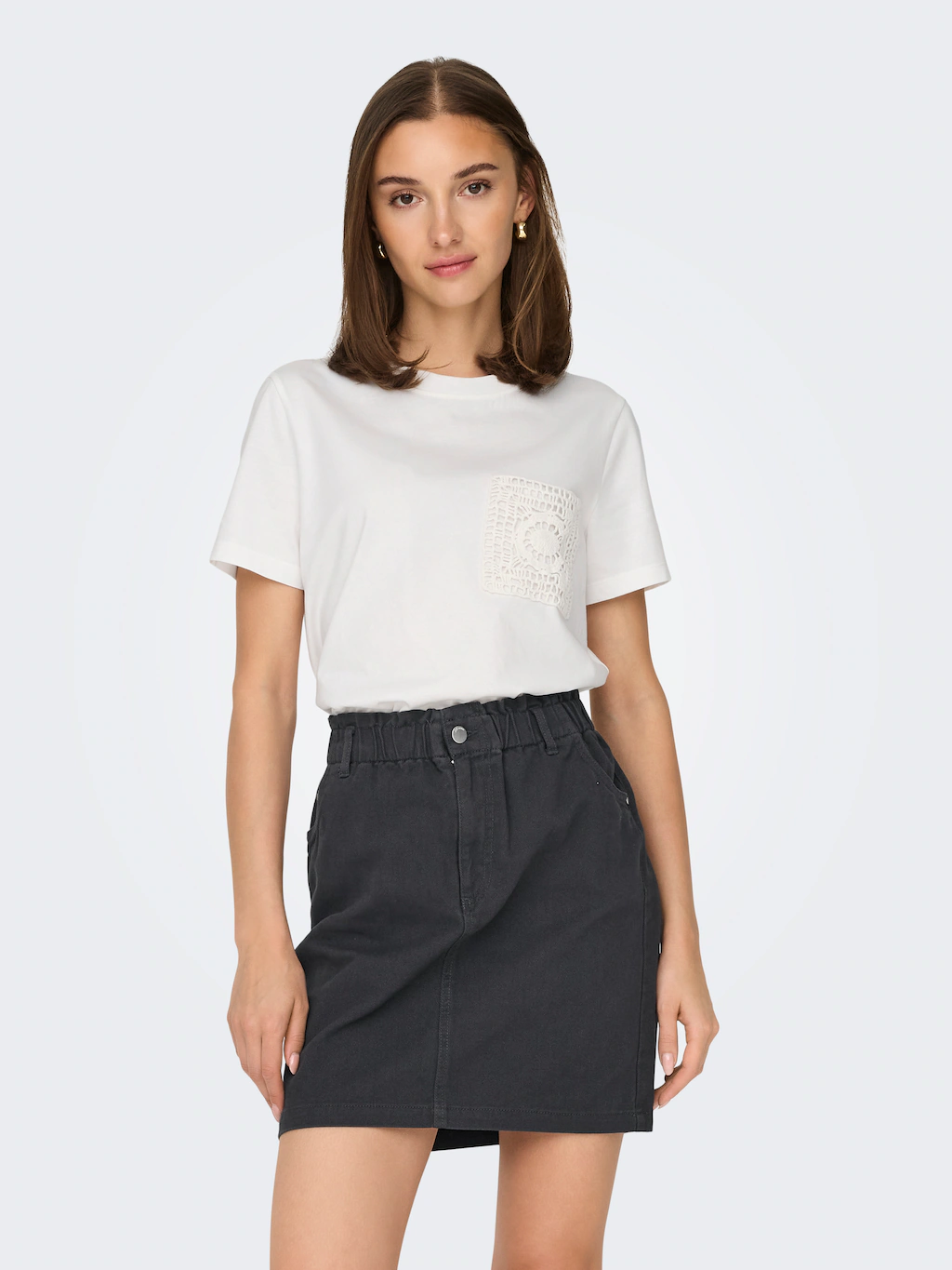 JDY Kurzarmshirt "JDYSELMA S/S CROCHET POCKET TOP JRS NOOS" günstig online kaufen