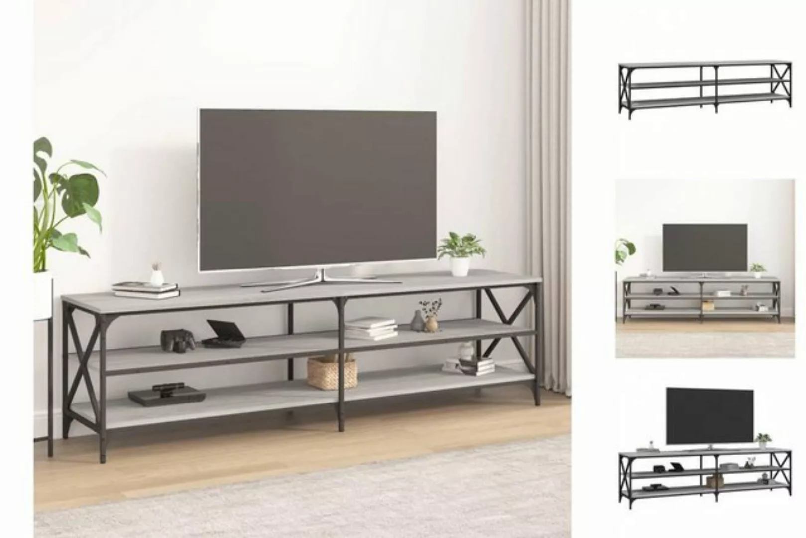 Vidaxl Tv-schrank Braun Eiche 180x30x50 Cm Holzwerkstoff Und Metall günstig online kaufen