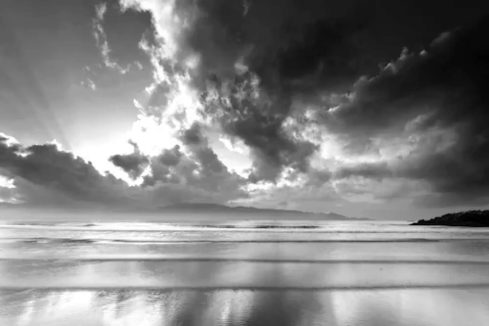 Papermoon Fototapete »Himmel und Meer Schwarz & Weiß« günstig online kaufen