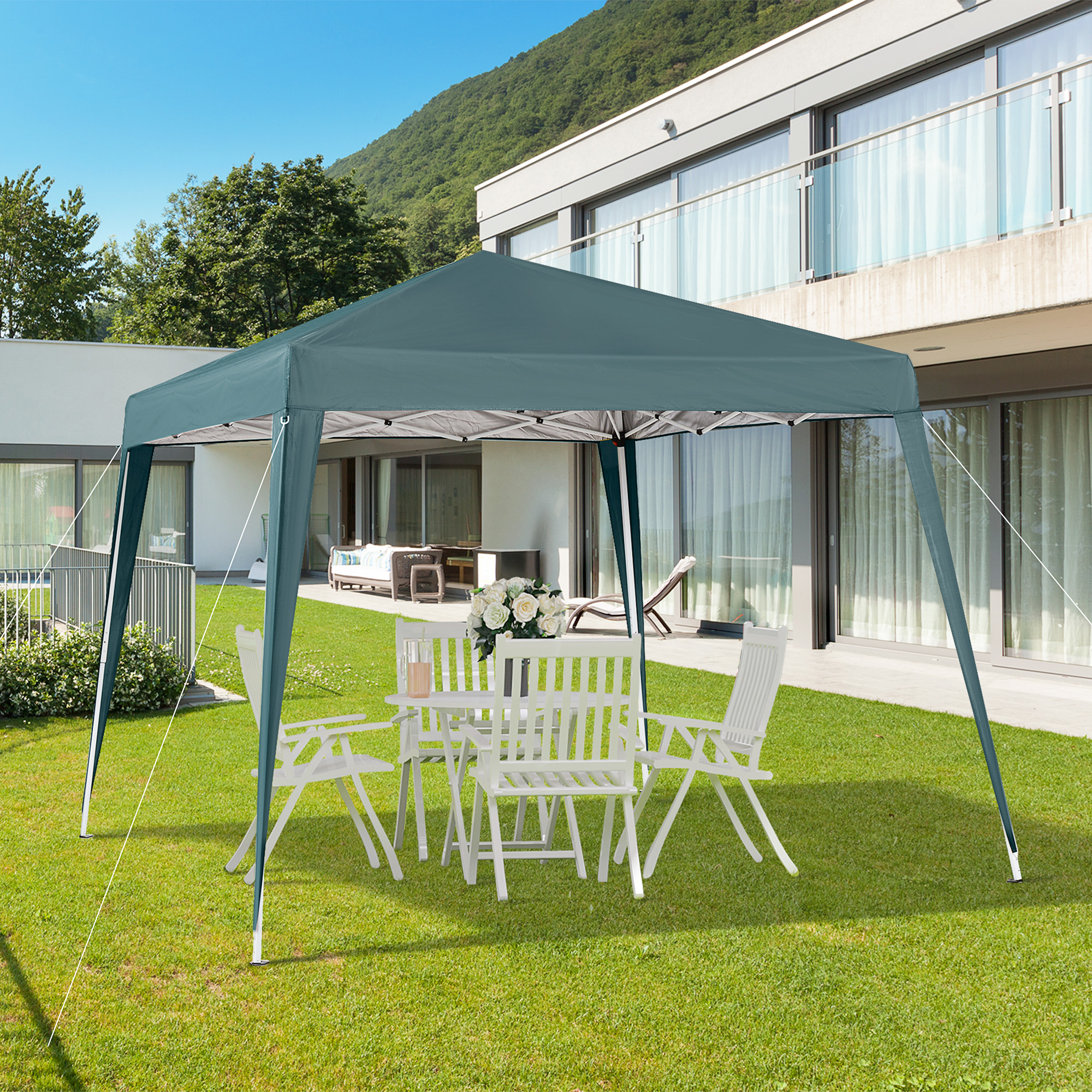 Outsunny Faltpavillon 2,4x2,4m Partyzelt mit UV-Schutz, faltbar & tragbar, günstig online kaufen