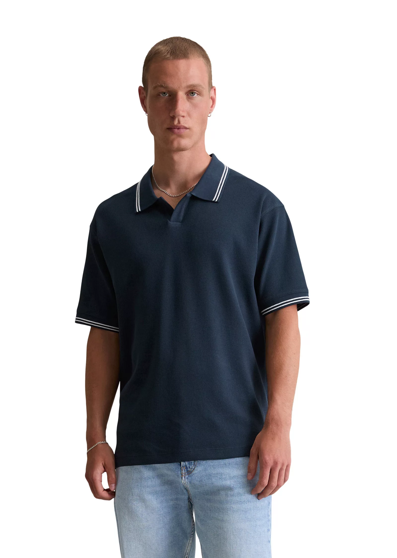 Marc OPolo DENIM Poloshirt "aus weichem Waffel-Jersey" günstig online kaufen