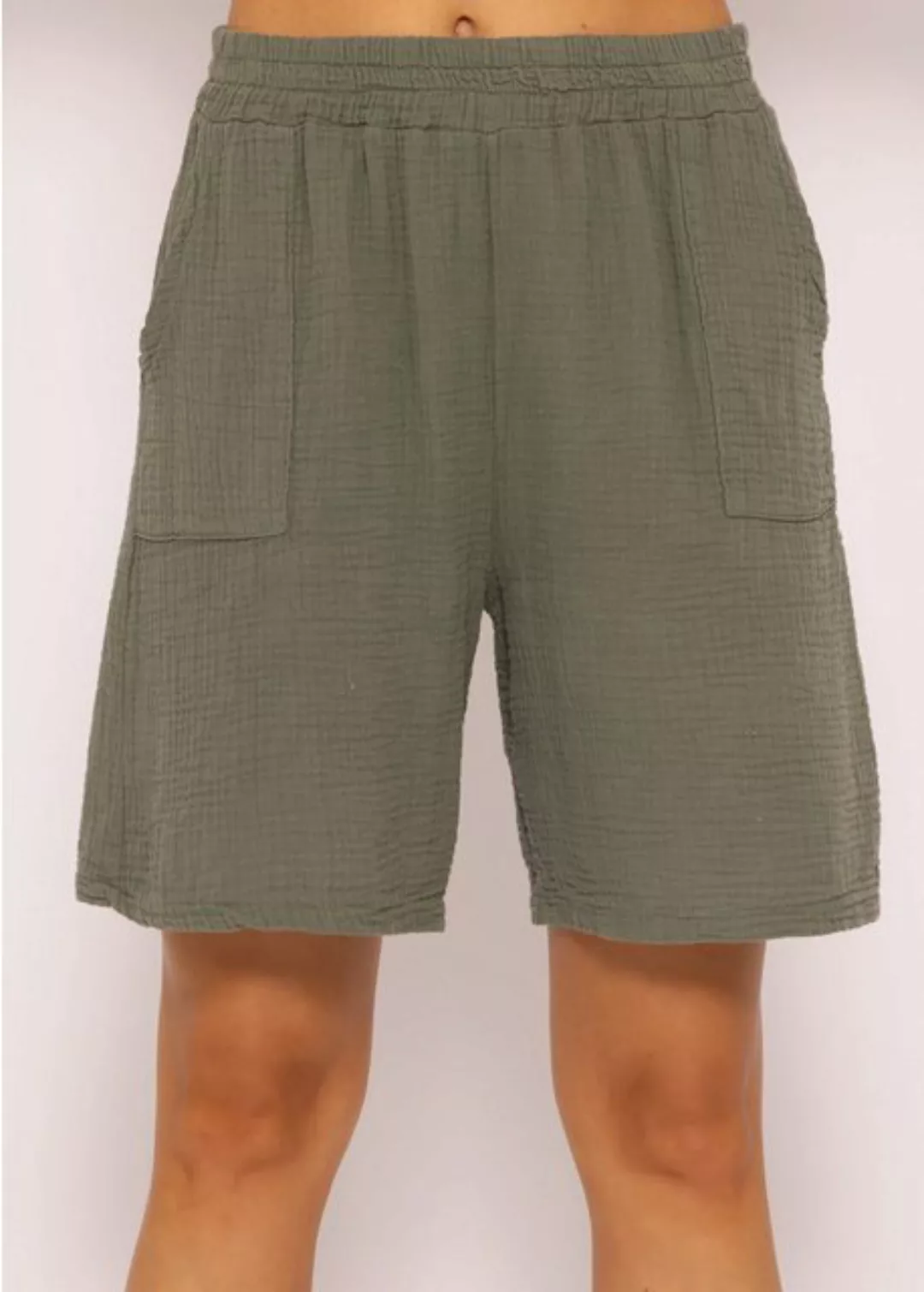 SASSYCLASSY Bermudas Musselin Sommer Hose Damen Kurz - Shorts Damen 100 % B günstig online kaufen
