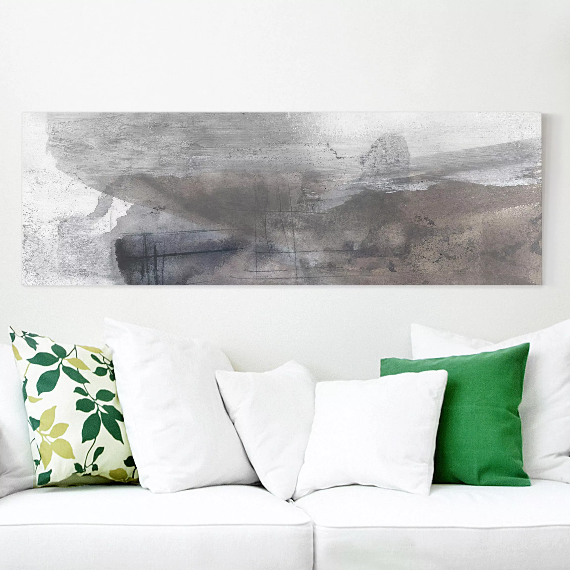 Leinwandbild Abstrakt - Panorama Schattierungen in Sepia II günstig online kaufen