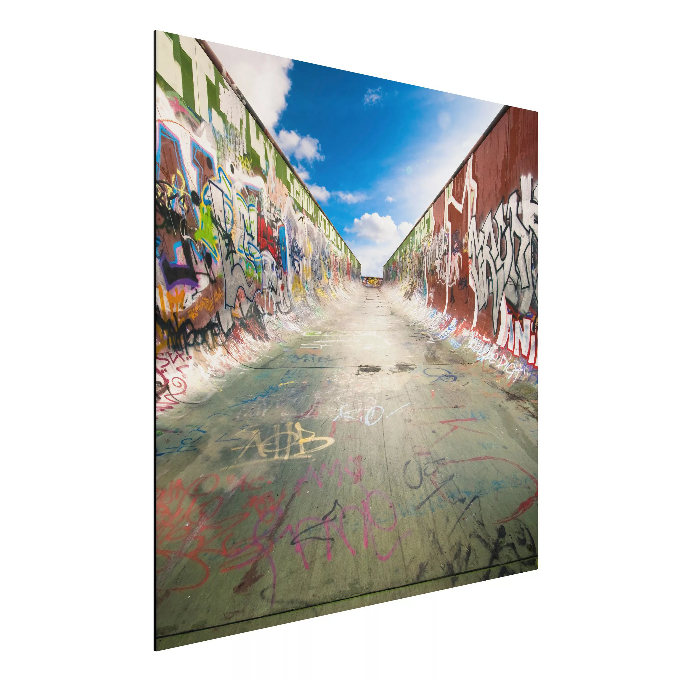 Alu-Dibond Bild Kinderzimmer - Quadrat Skate Graffiti günstig online kaufen