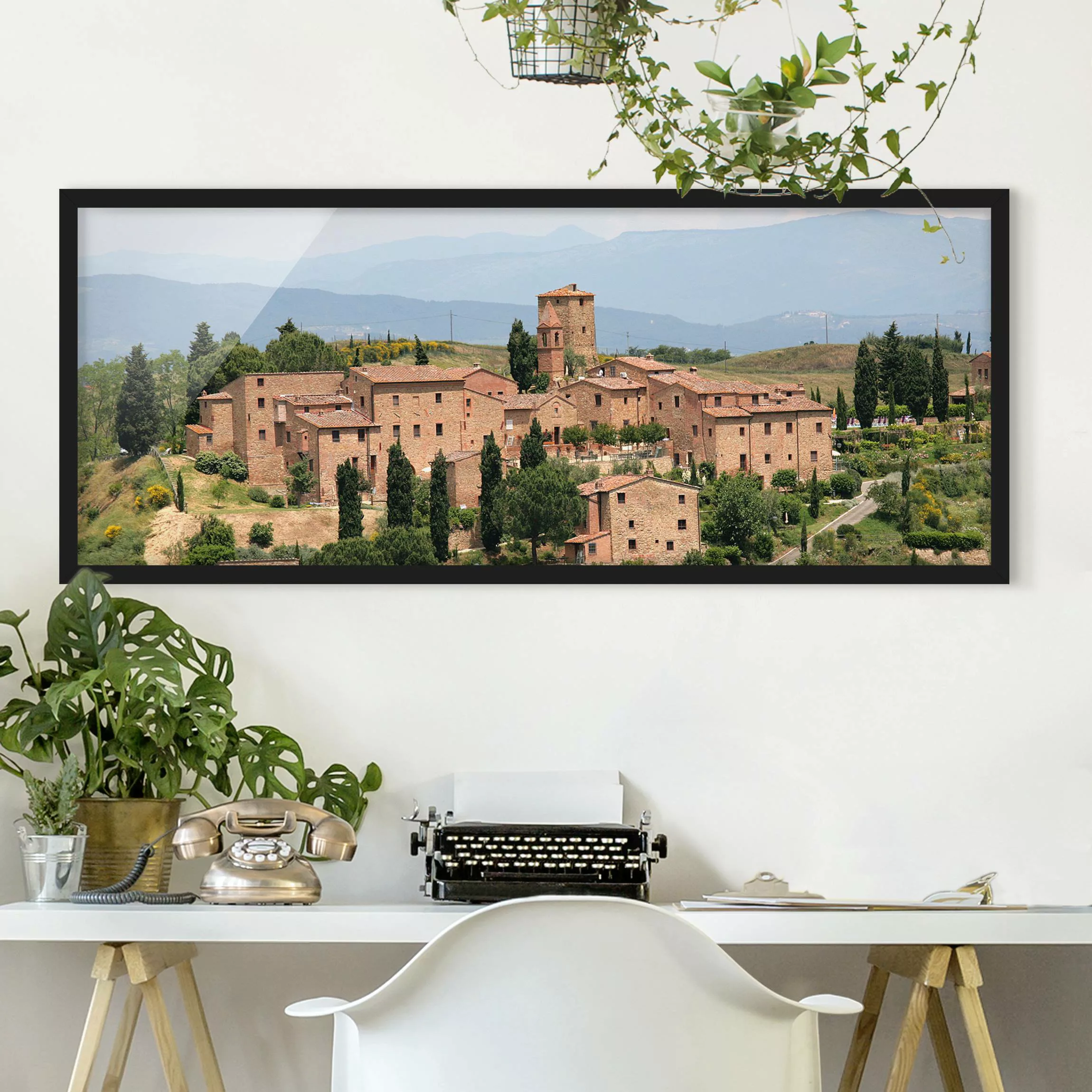 Bild mit Rahmen Architektur & Skyline - Panorama Charming Tuscany günstig online kaufen