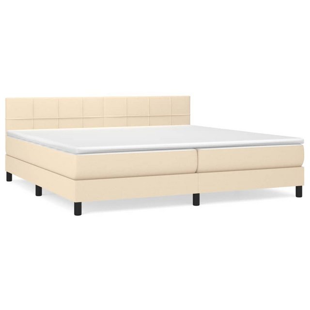 vidaXL Boxspringbett Boxspringbett mit Matratze Creme 200x200 cm Stoff Bett günstig online kaufen