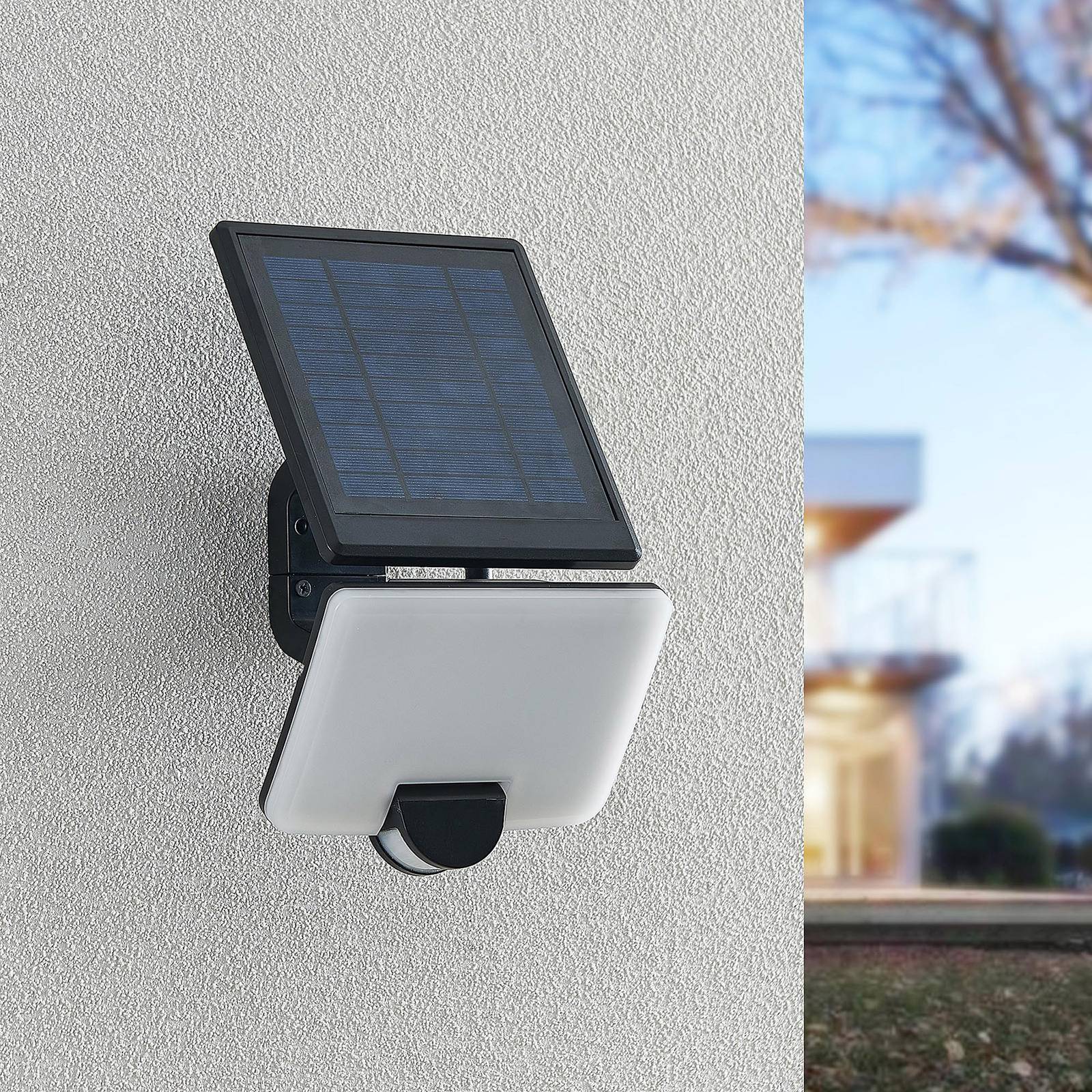 Prios Yahir LED-Solar-Wandstrahler Sensor schwarz günstig online kaufen