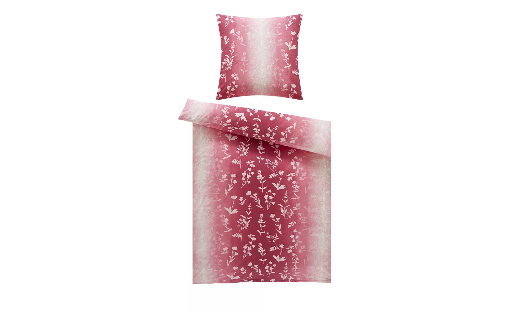 LAVIDA Biber Bettwäsche  Meadow - rosa/pink - 100% reine Baumwolle - 135 cm günstig online kaufen
