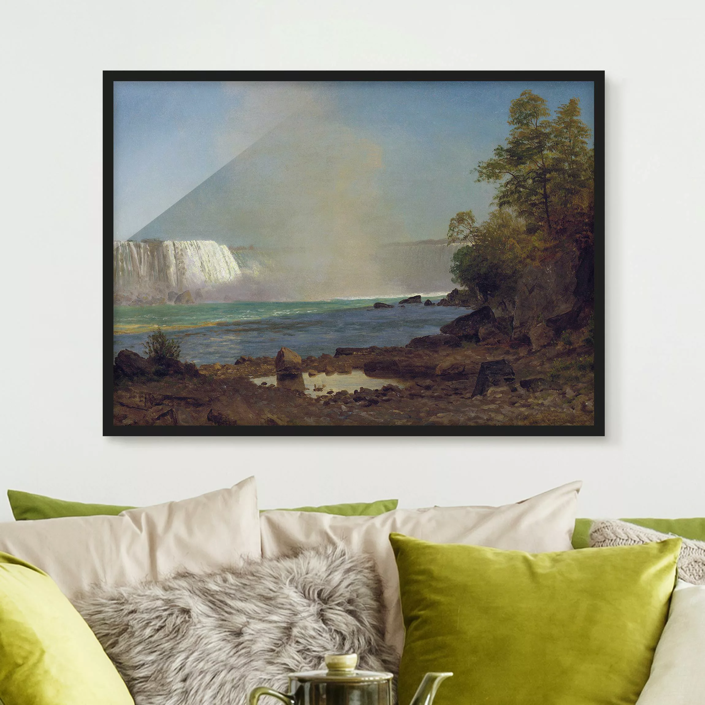 Bild mit Rahmen Kunstdruck - Querformat Albert Bierstadt - Niagarafälle günstig online kaufen