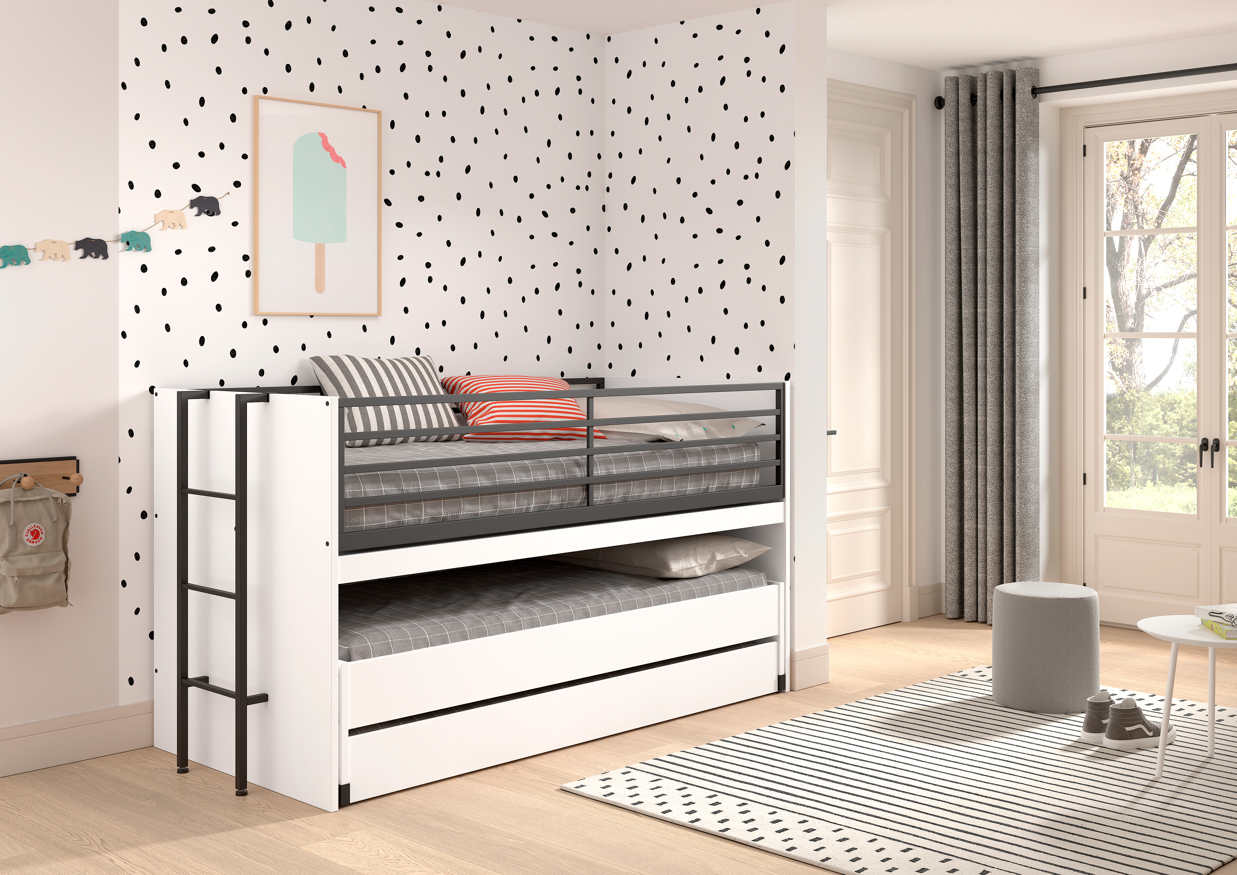 Home affaire Etagenbett "praktisches Etagenbett mit viel Funktion, 2 Dekore günstig online kaufen