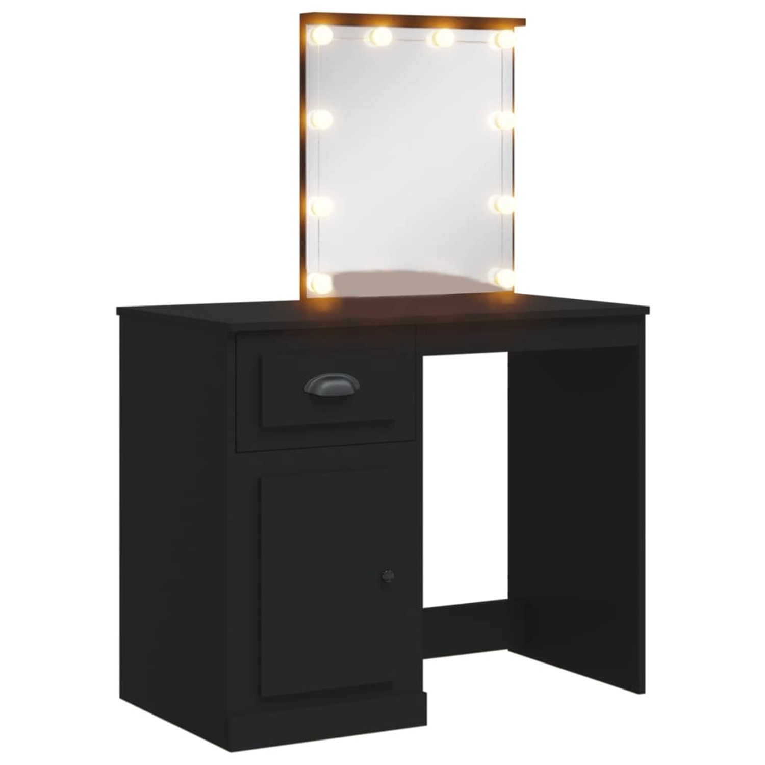 vidaXL Schminktisch mit LED-Leuchten Schwarz 90x42x132,5 cm günstig online kaufen