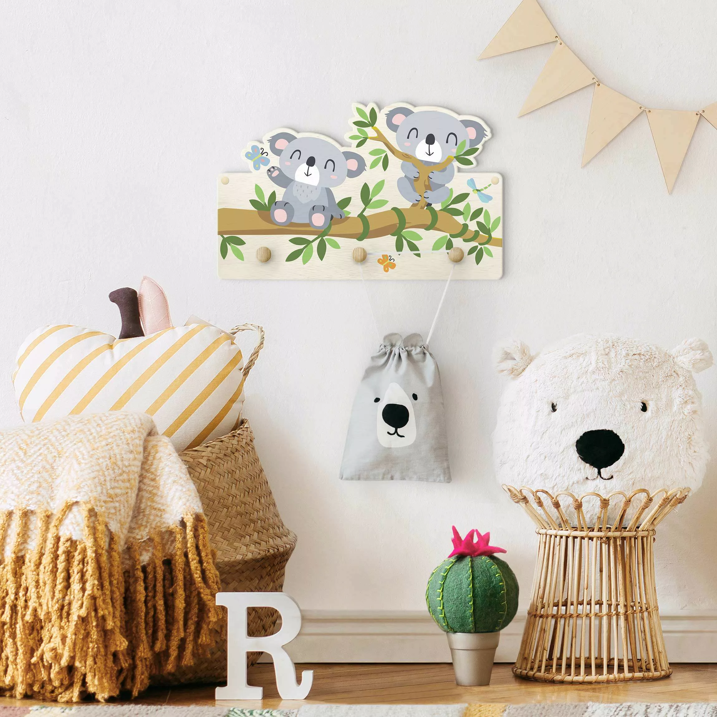 Kindergarderobe Holz Koala Set günstig online kaufen
