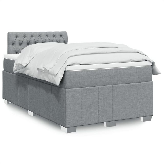 vidaXL Boxspringbett, Boxspringbett mit Matratze Hellgrau 120x200 cm Stoff günstig online kaufen