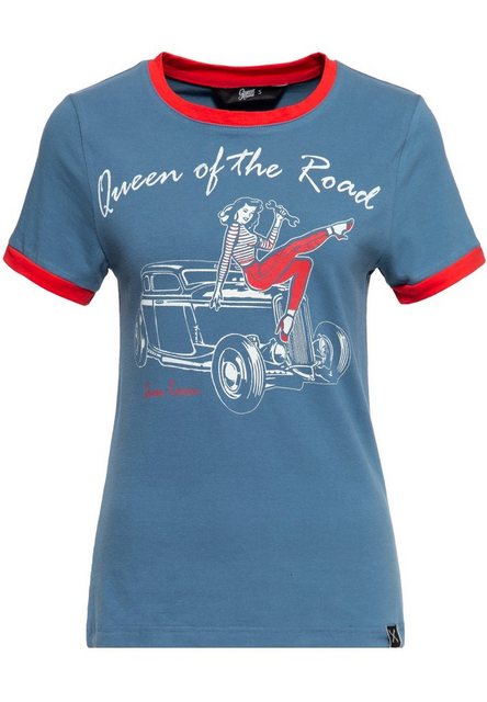 QueenKerosin Print-Shirt Queen of the Road (1-tlg) mit plakativem vintage F günstig online kaufen