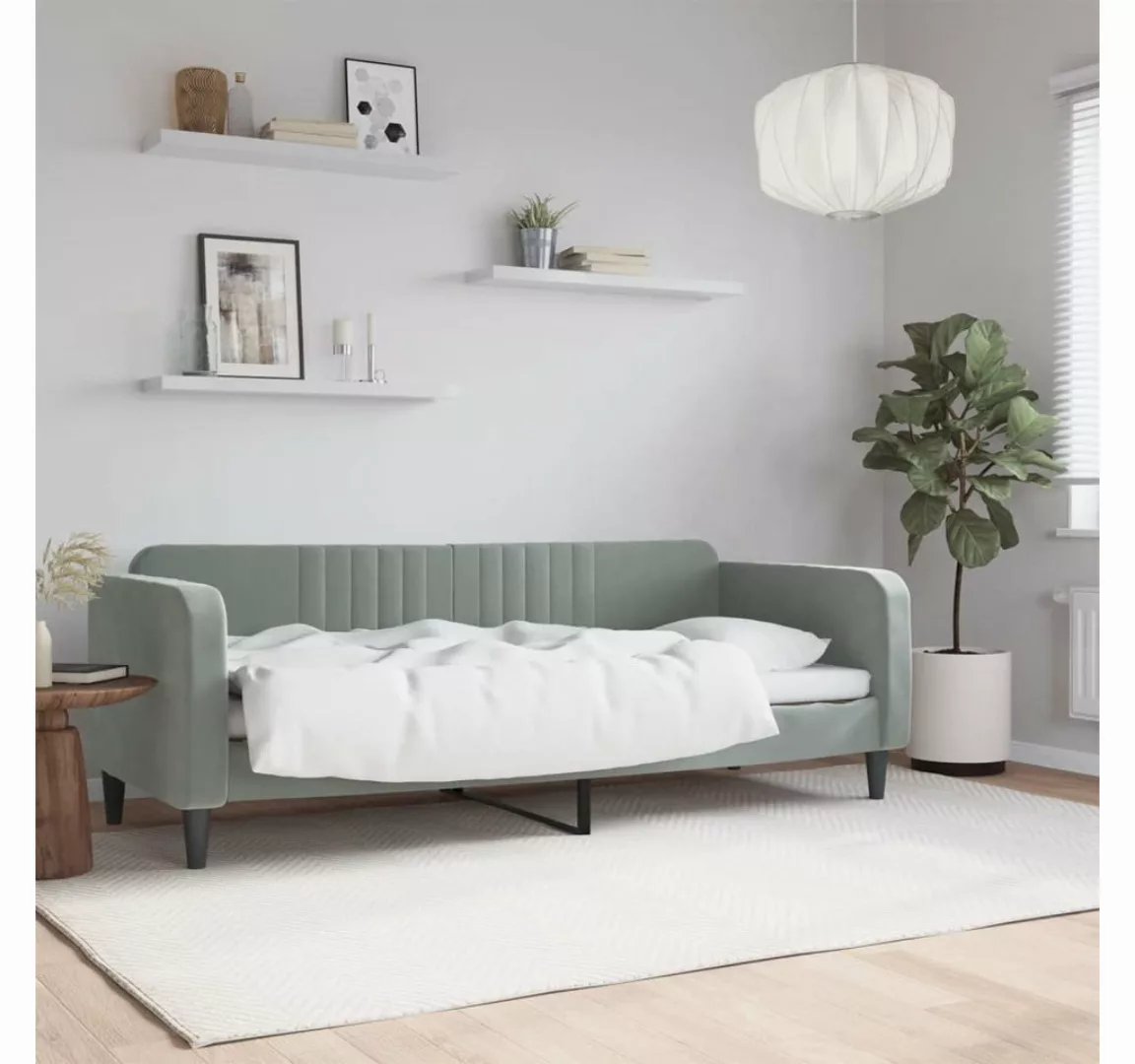 furnicato Bett Tagesbett Hellgrau 80x200 cm Samt günstig online kaufen