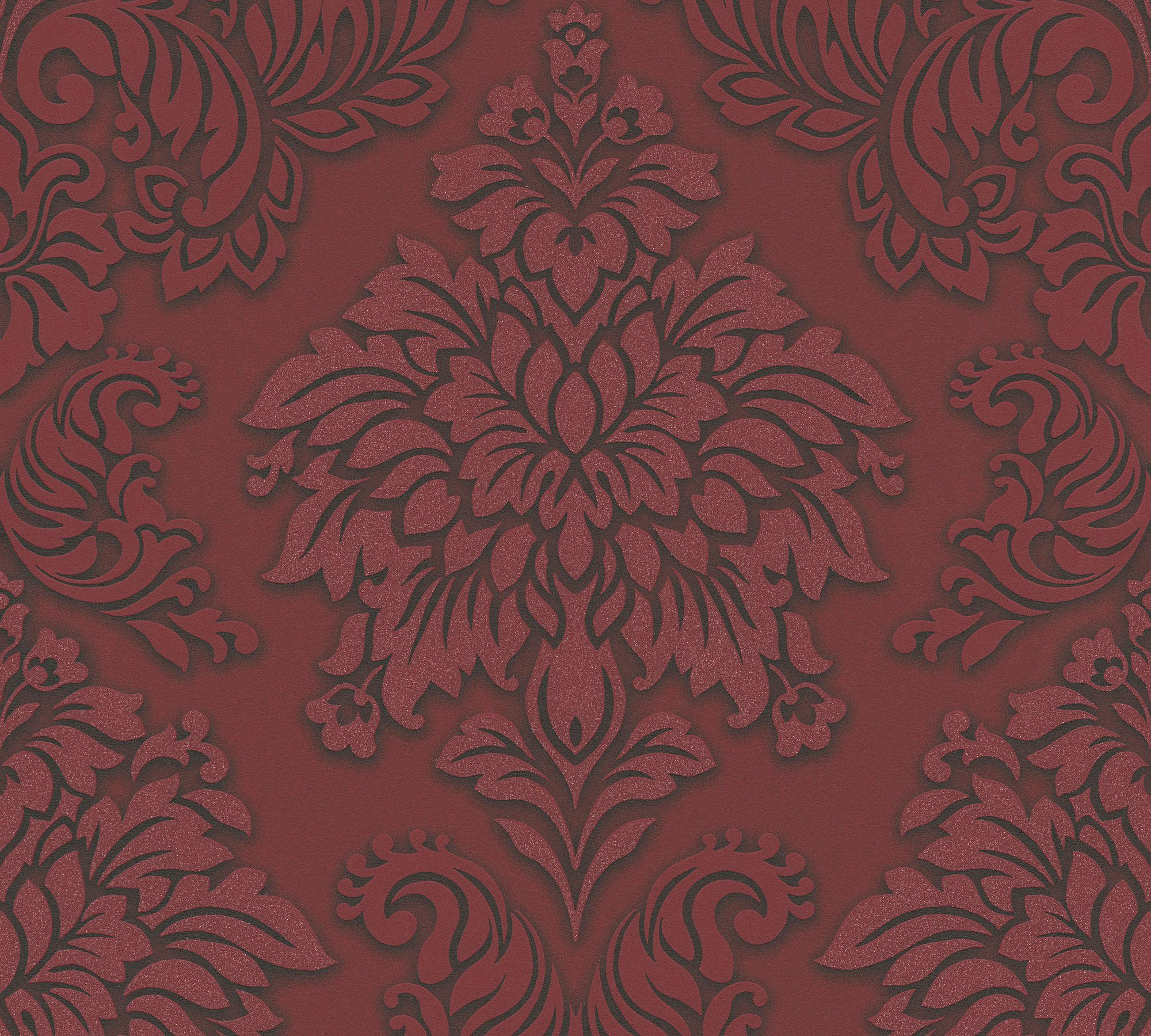 Bricoflor Rote Tapete mit Glitzer Barock Tapete in Weinrot Elegant Neobaroc günstig online kaufen