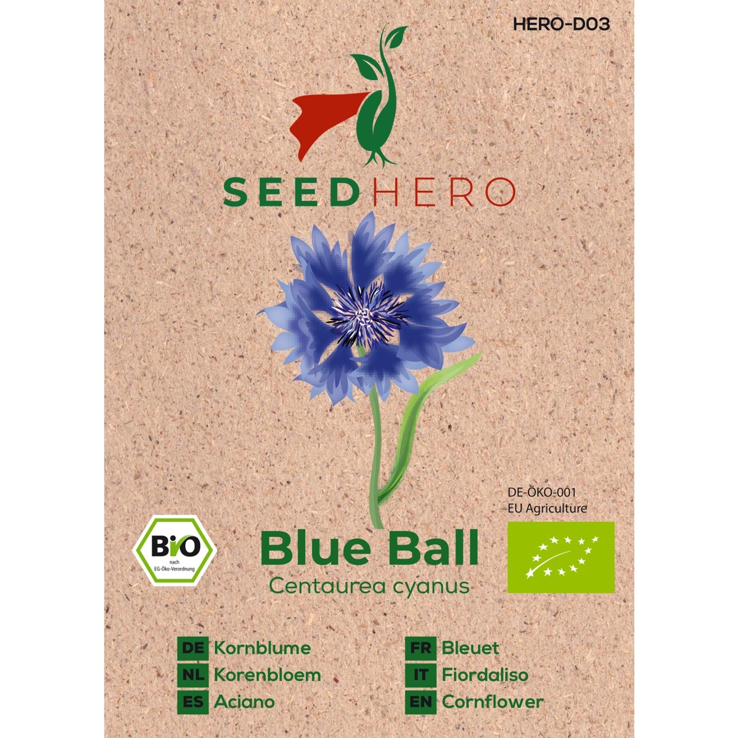 Seedhero BIO Kornblume Blue Ball Samen günstig online kaufen