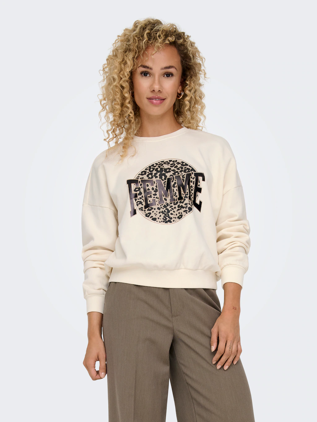 ONLY Sweatshirt "ONLLAUREN L/S LEO O-NECK CC SWT" günstig online kaufen