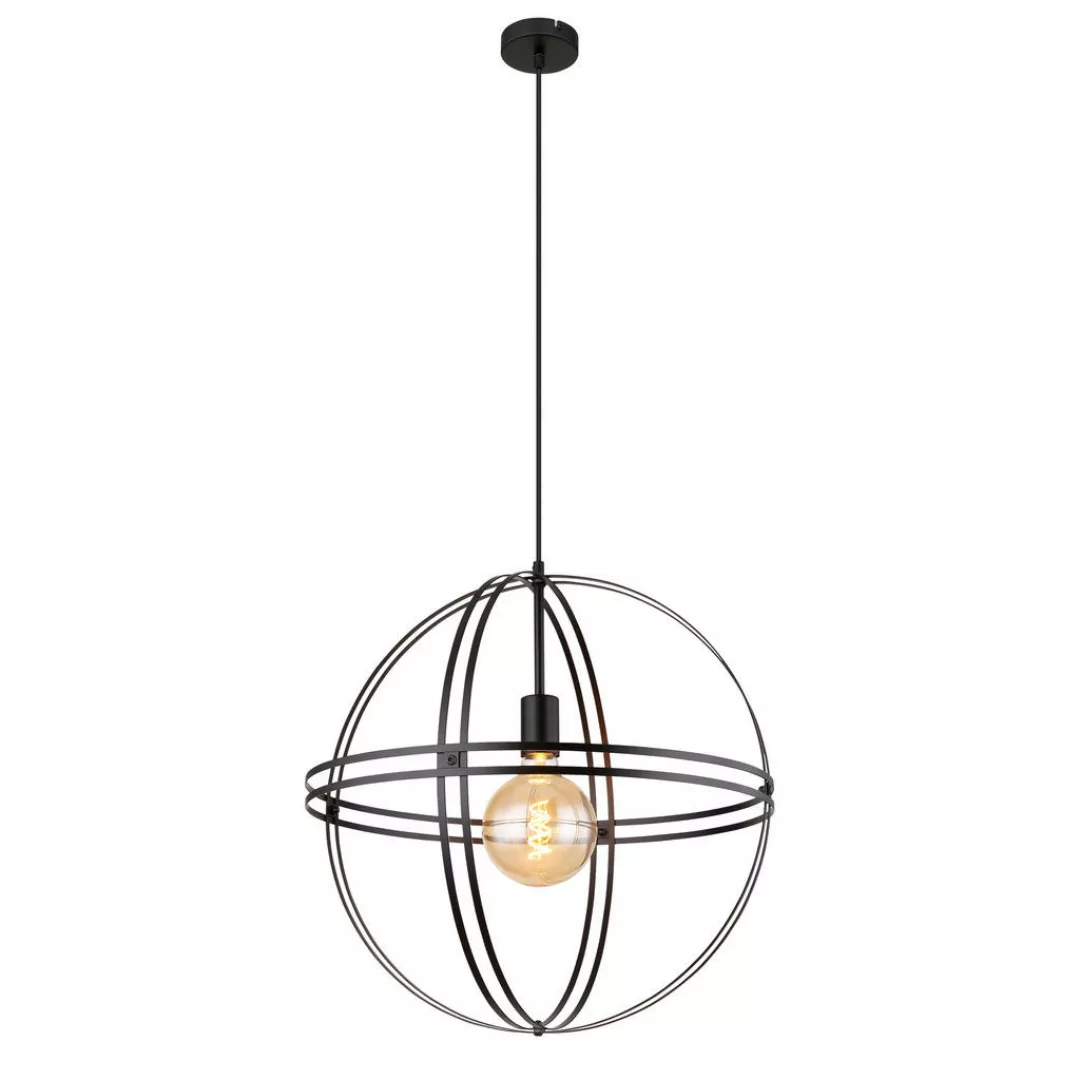 GLOBO Pendelleuchte schwarz Metall H/D: ca. 120x50 cm E27 1 Brennstellen günstig online kaufen