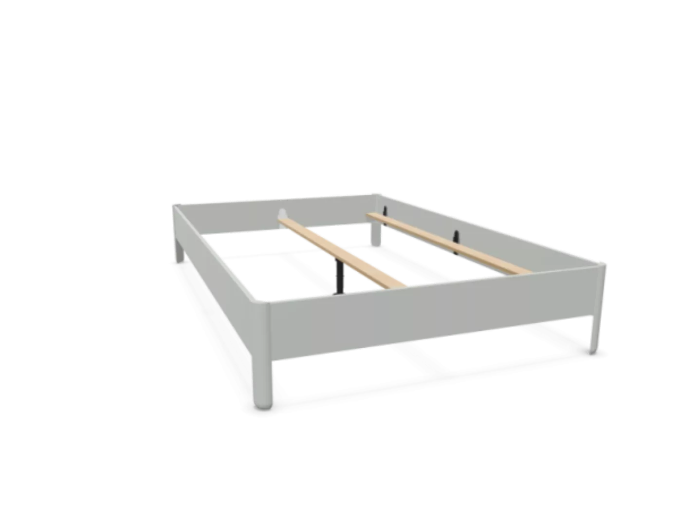 NAIT Doppelbett farbig lackiert Lichtergrau 140 x 220cm Ohne Kopfteil günstig online kaufen