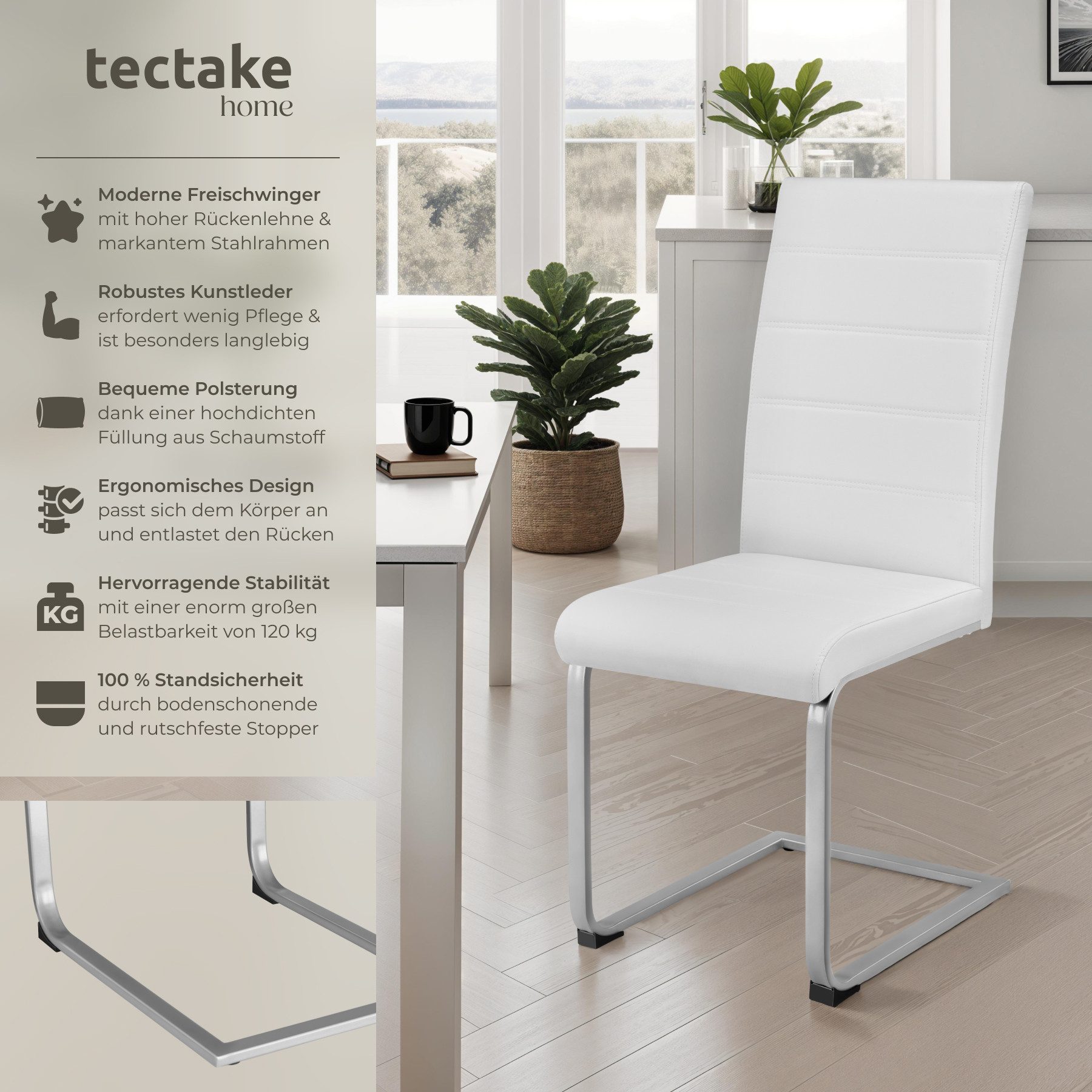 tectake Esszimmerstuhl Schwingstühle, Kunstleder (Set., 2 günstig online kaufen