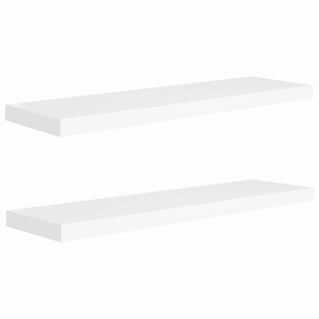 Schwebende Wandregale 2 Stk. Weiß 90x23,5x3,8 Cm Mdf günstig online kaufen