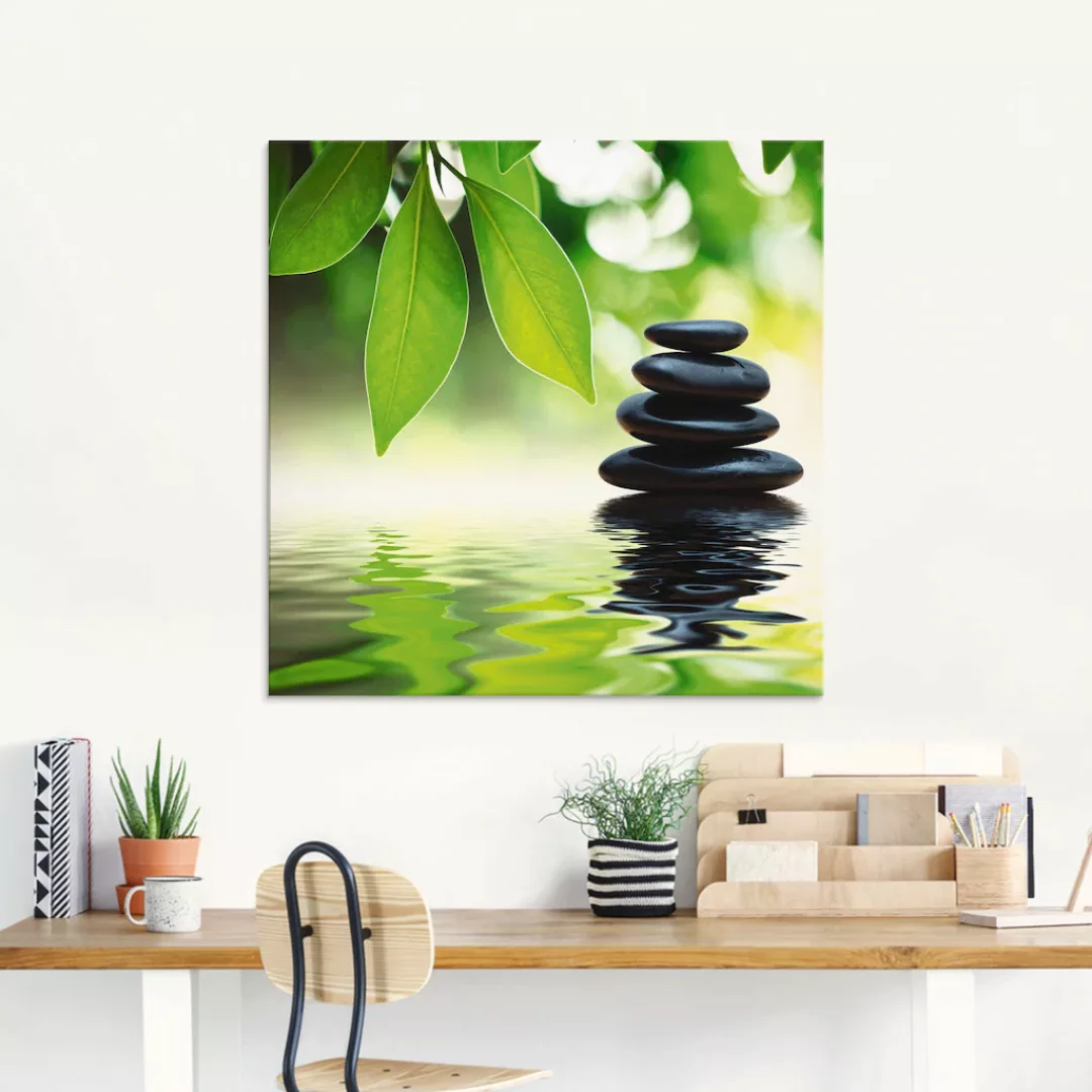 Artland Glasbild "Zen Steinpyramide auf Wasseroberfläche", Zen, (1 St.), in günstig online kaufen