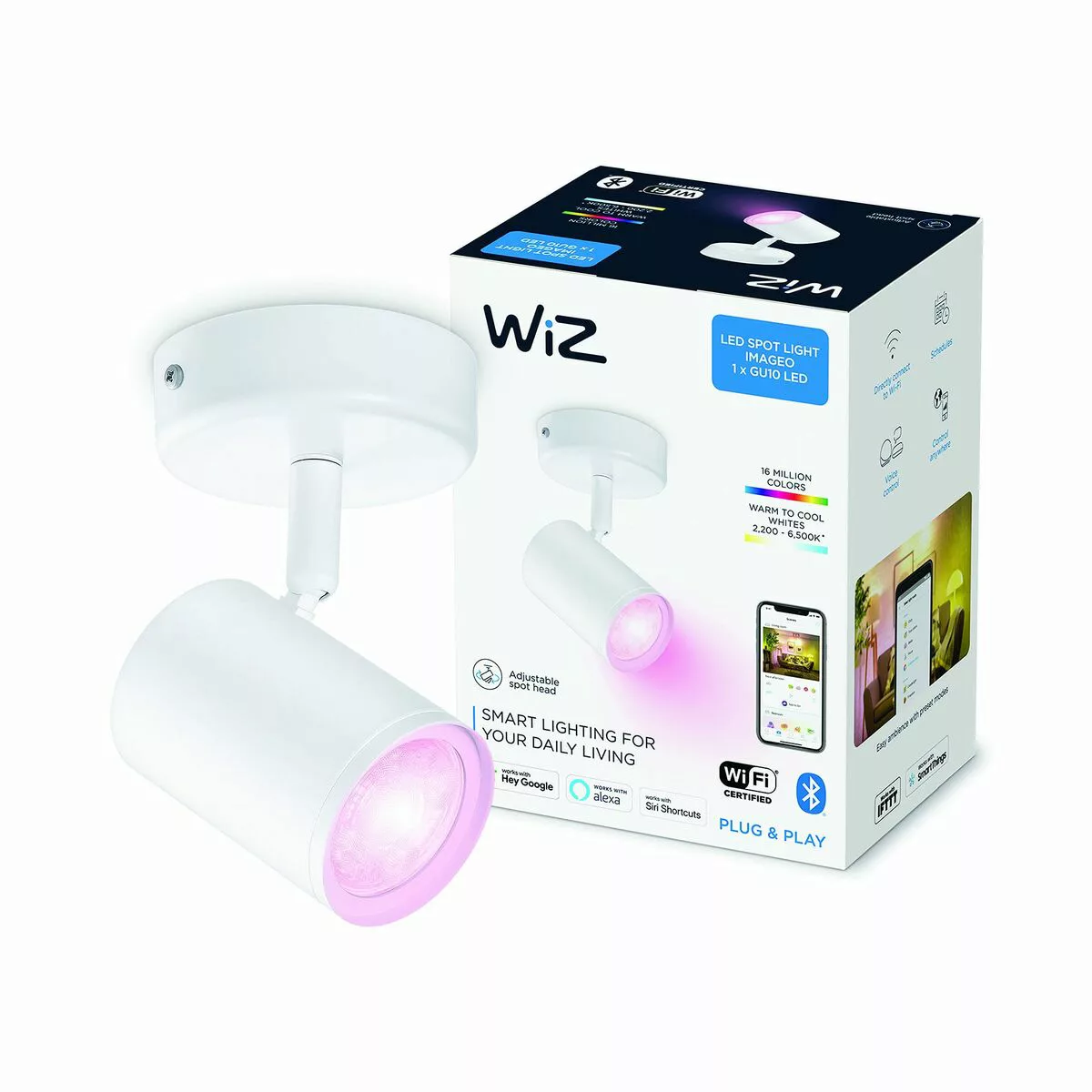 WiZ Imageo LED-Spot 1-flg. RGB, weiß günstig online kaufen