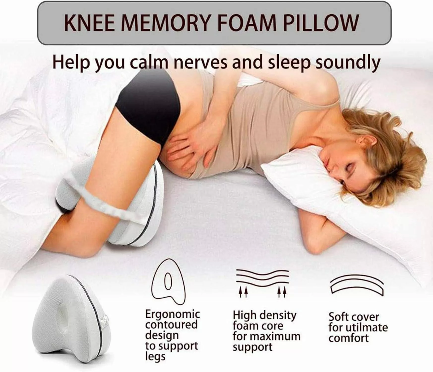 LuxusKollektion Lagerungskissen Orthopädisches Kniekissen Memory Foam günstig online kaufen