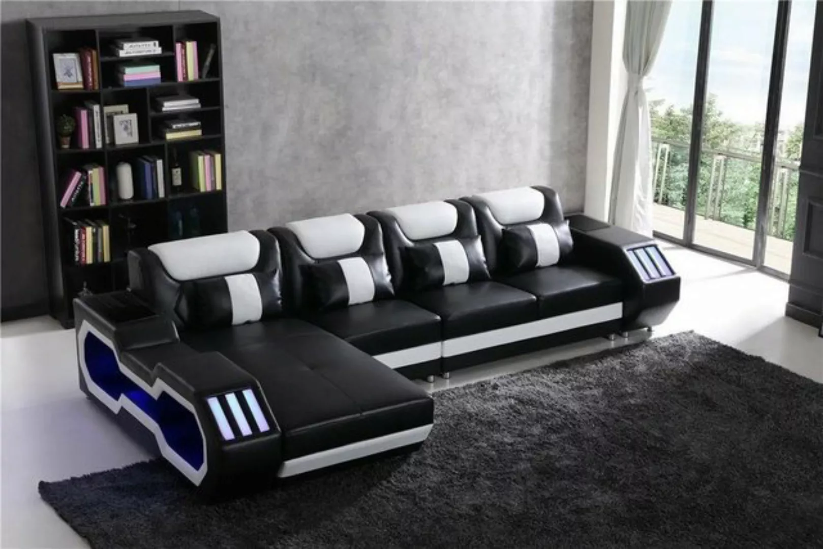 JVmoebel Ecksofa Relax Couchen L Form Shape Sofa Couch Beleuchtet Wohnlands günstig online kaufen