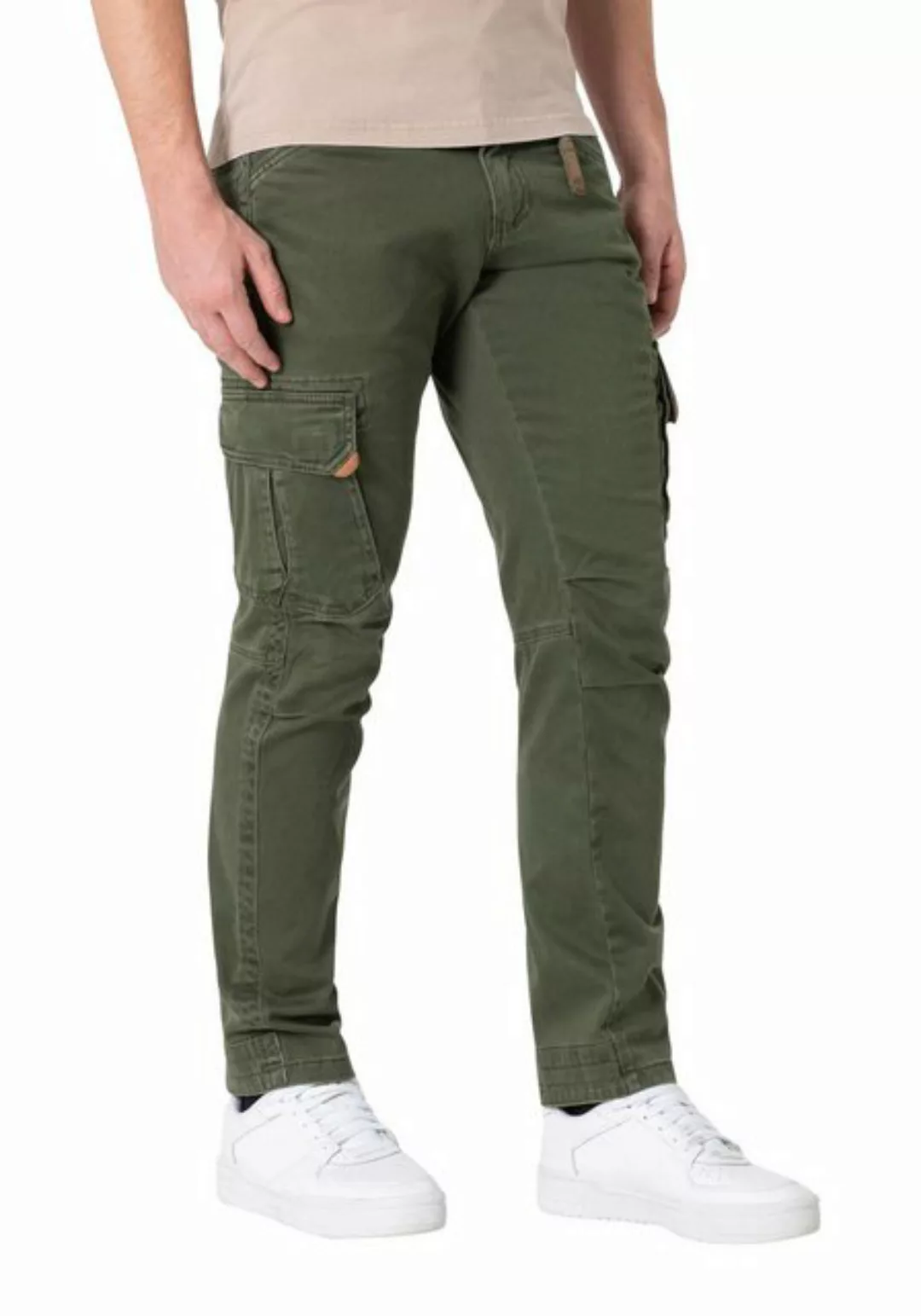 Timezone Herren Cargo Hose REGULAR BENTZ - Regular Fit - Braun Grau Grün günstig online kaufen