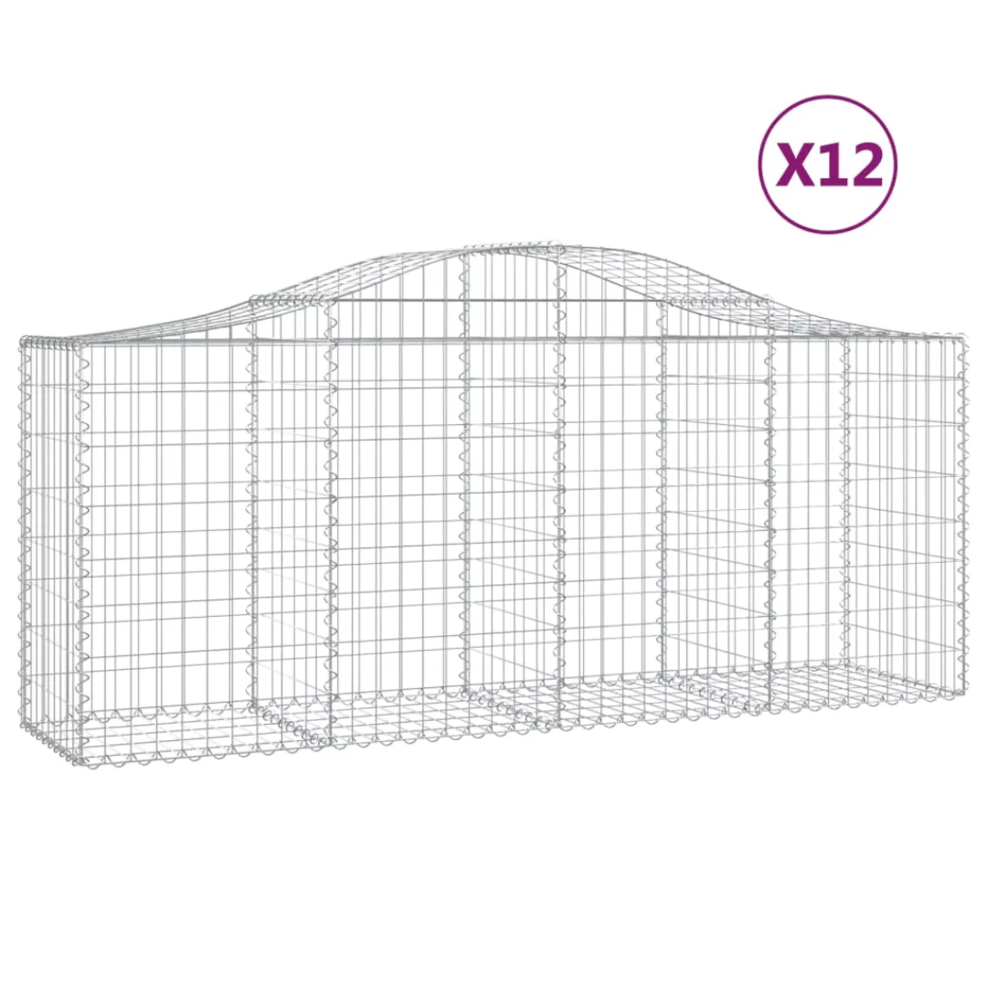 Vidaxl Gabionen Mit Hochbogen 12 Stk. 200x50x80/100cm Verzinktes Eisen günstig online kaufen