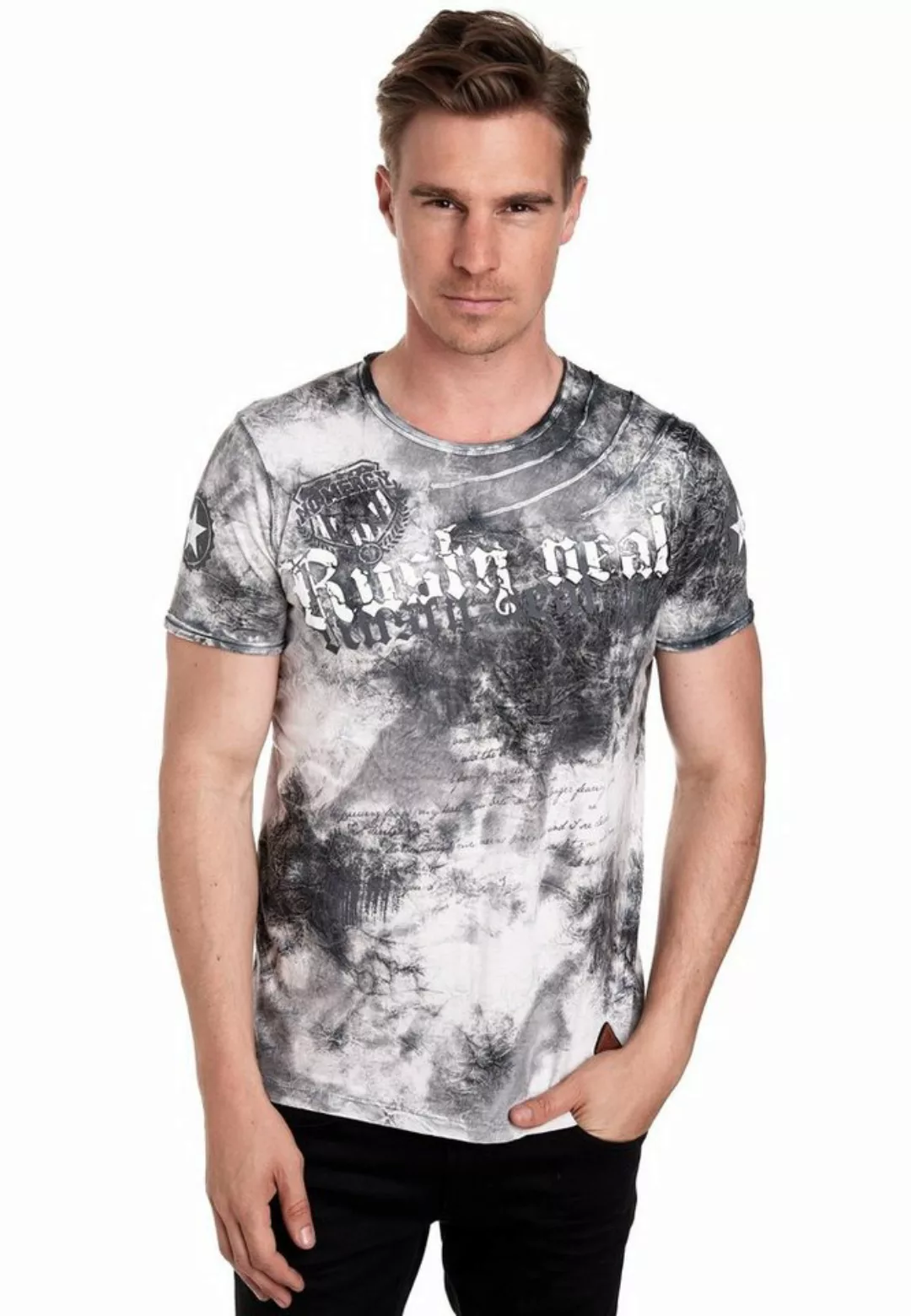 Rusty Neal T-Shirt mit toller Batik-Optik günstig online kaufen