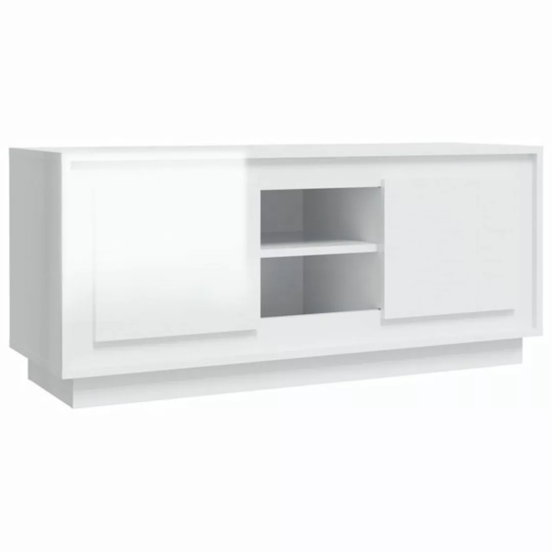 Vidaxl Tv-schrank Hochglanz-weiß 102x35x45 Cm Holzwerkstoff günstig online kaufen