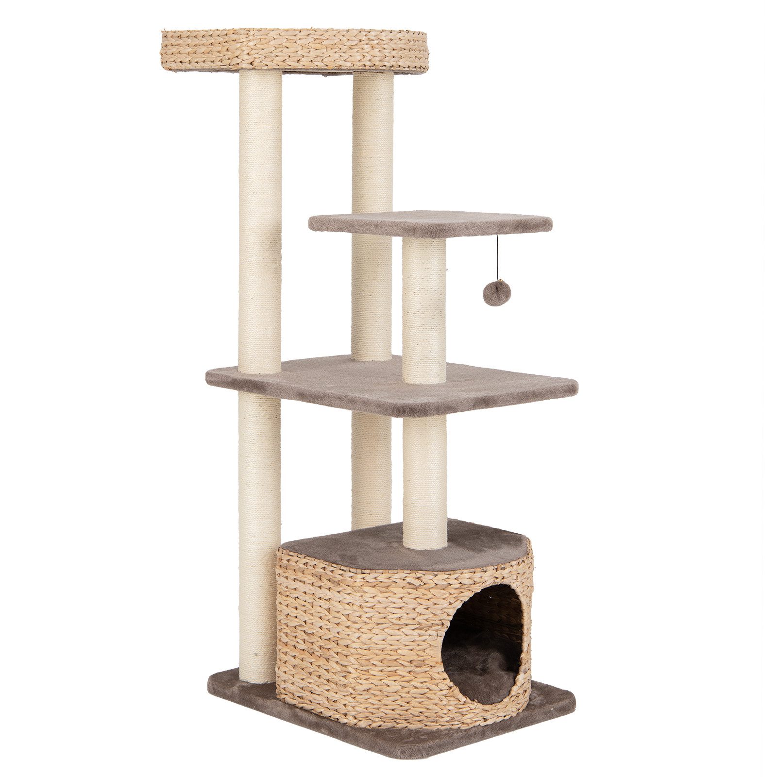 COSTWAY Kratzbaum, mit Katzenhöhle, Sitzstange, Kissen, günstig online kaufen