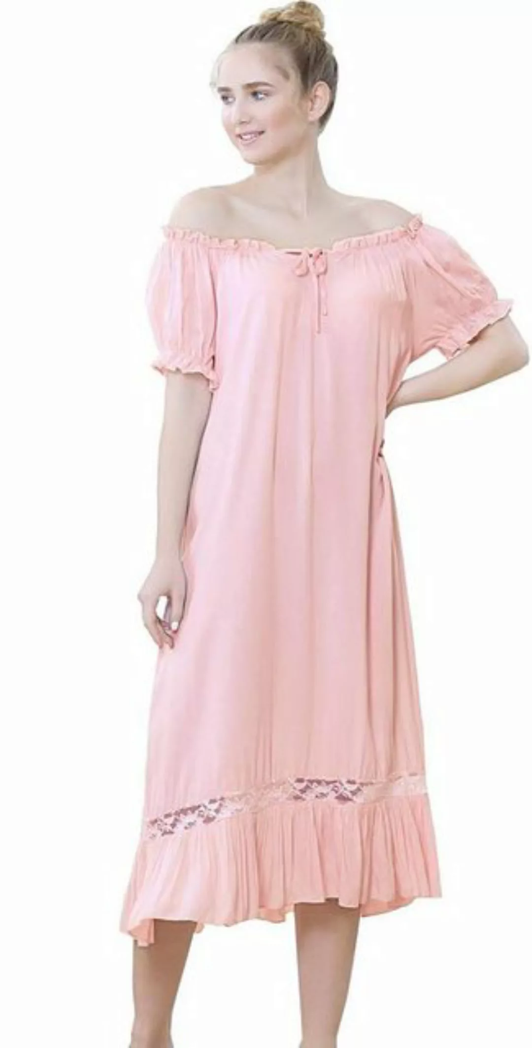 KIKI Strickkleid Pyjama Damen Baumwollpyjama Sommer Kurzarm Nachthemd Retro günstig online kaufen