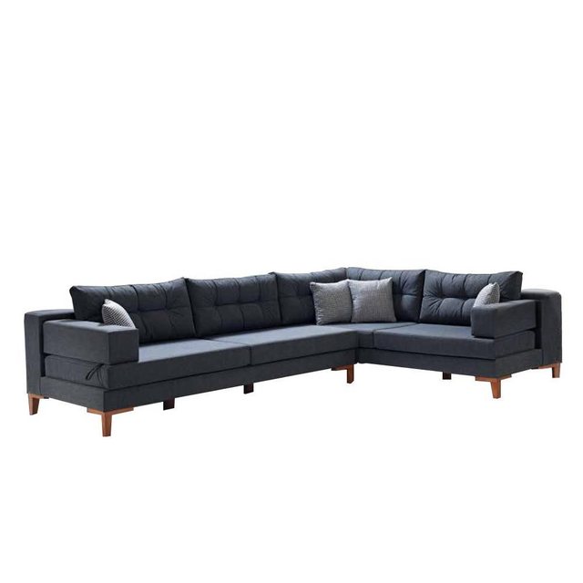 Xlmoebel Ecksofa 2-teiliges Set mit Designer-Sessel und grauer L-förmiger S günstig online kaufen