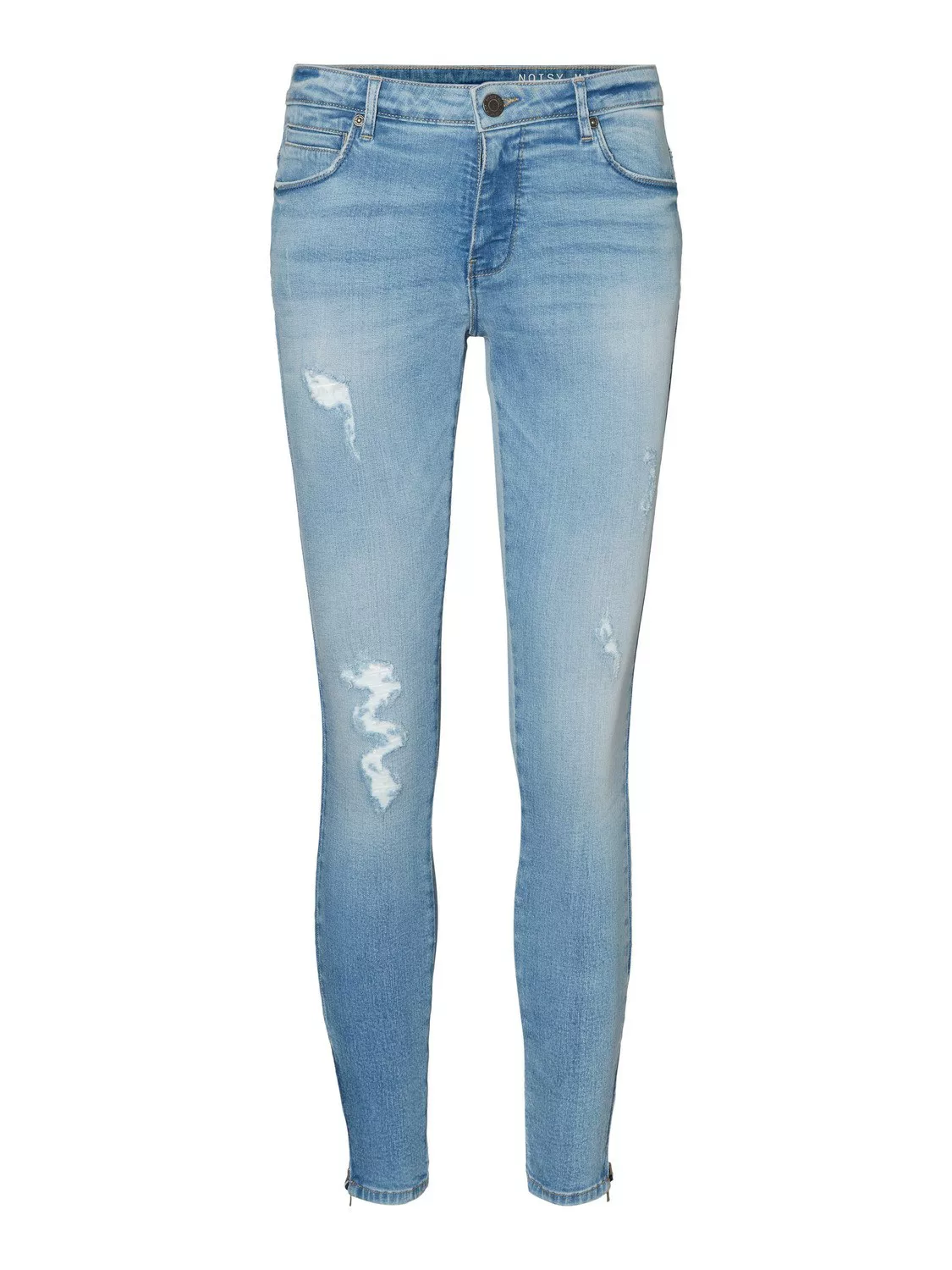Noisy May Damen Jeans NMKIMMY NW ANK ZIP JEANS AZ093 - Slim Fit - Blau - Li günstig online kaufen