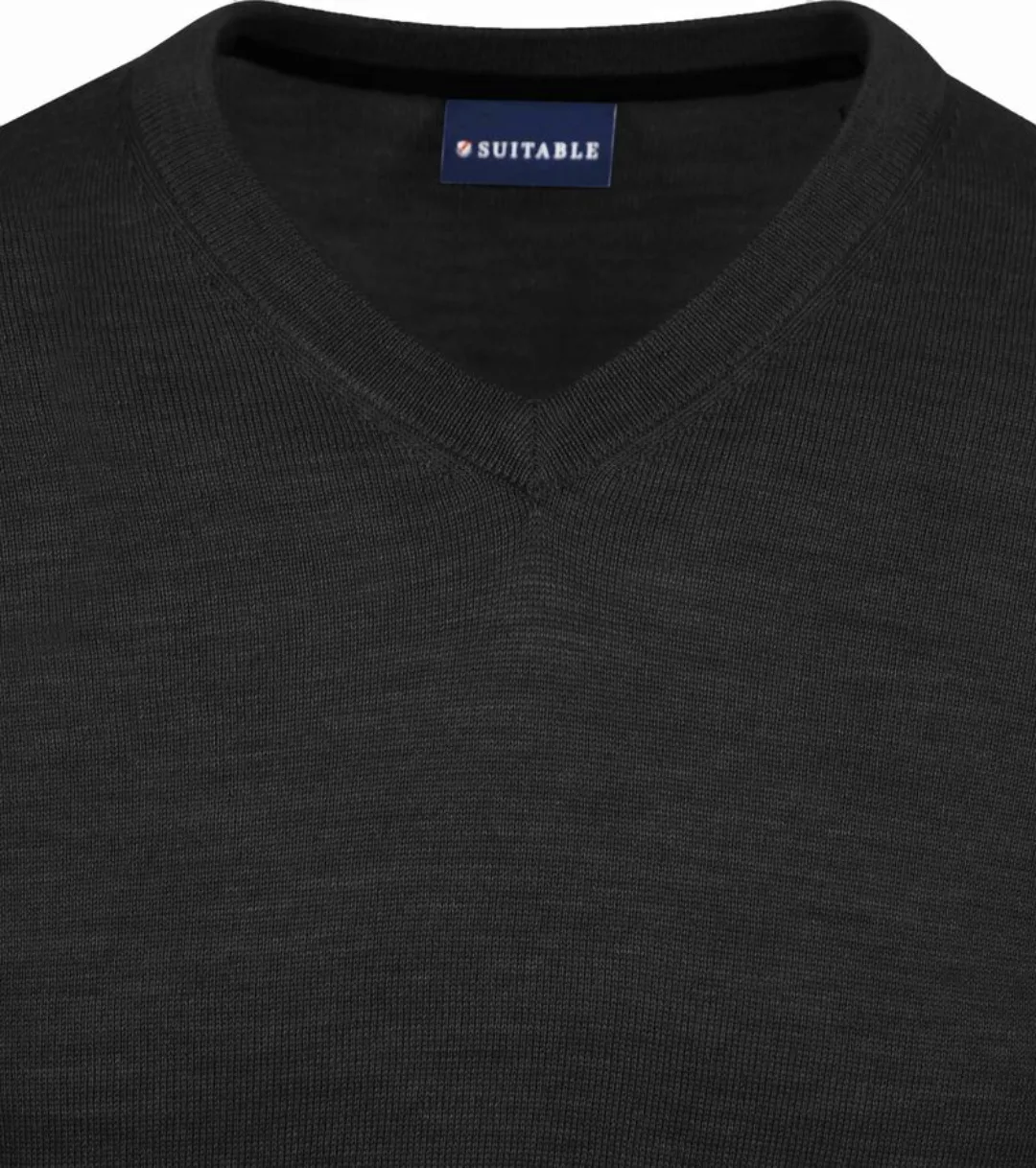 Suitable Merino Pullover V-Ausschnitt Anthrazit - Größe M günstig online kaufen