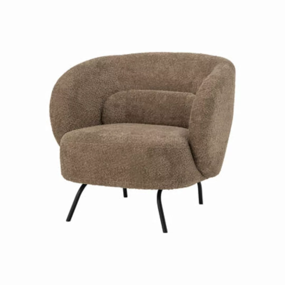 Gepolsterter Sessel Harry textil braun / Bouclé-Stoff - Bloomingville - Bra günstig online kaufen