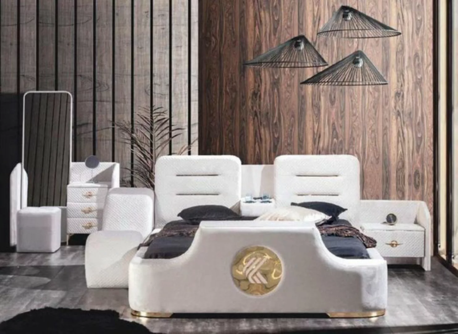 JVmoebel Bett Modern Doppelbett Betten Luxus Hocker Multifunktion Bett günstig online kaufen