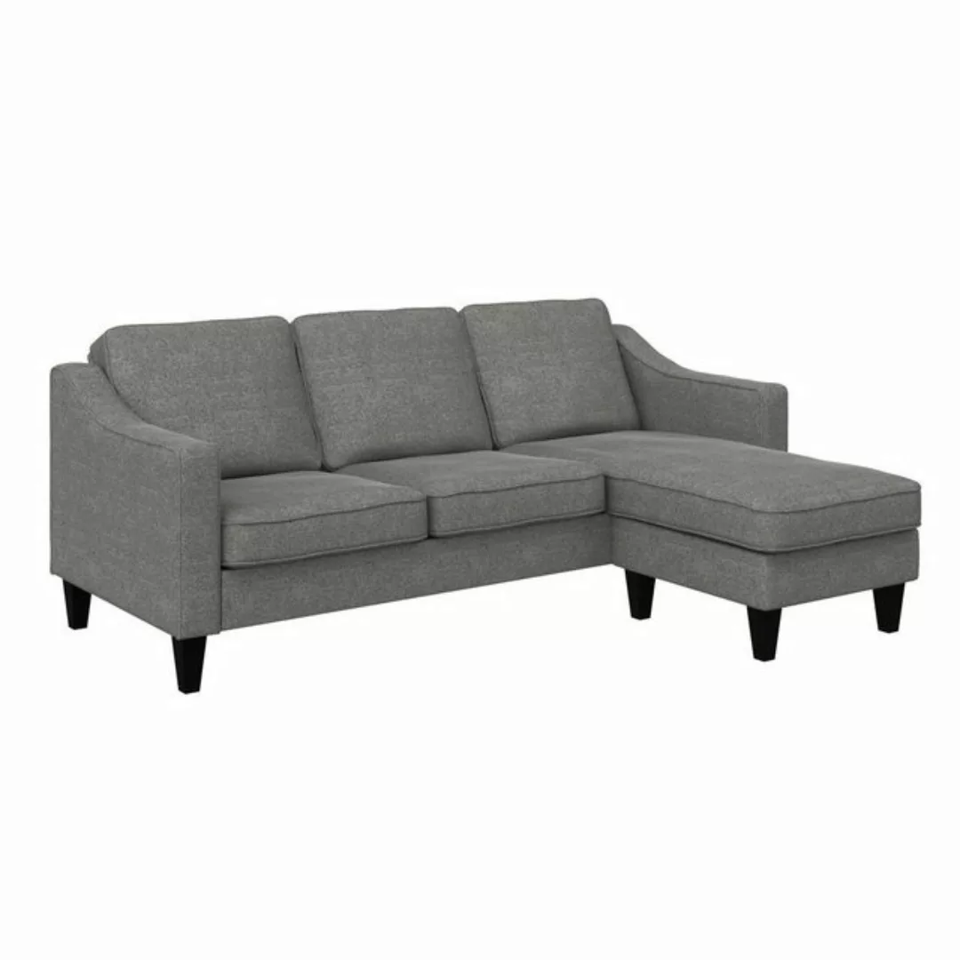 loft24 Sofa Brighton, Ecksofa mit Recamiere und Armlehnen, Stoffbezug, Läng günstig online kaufen