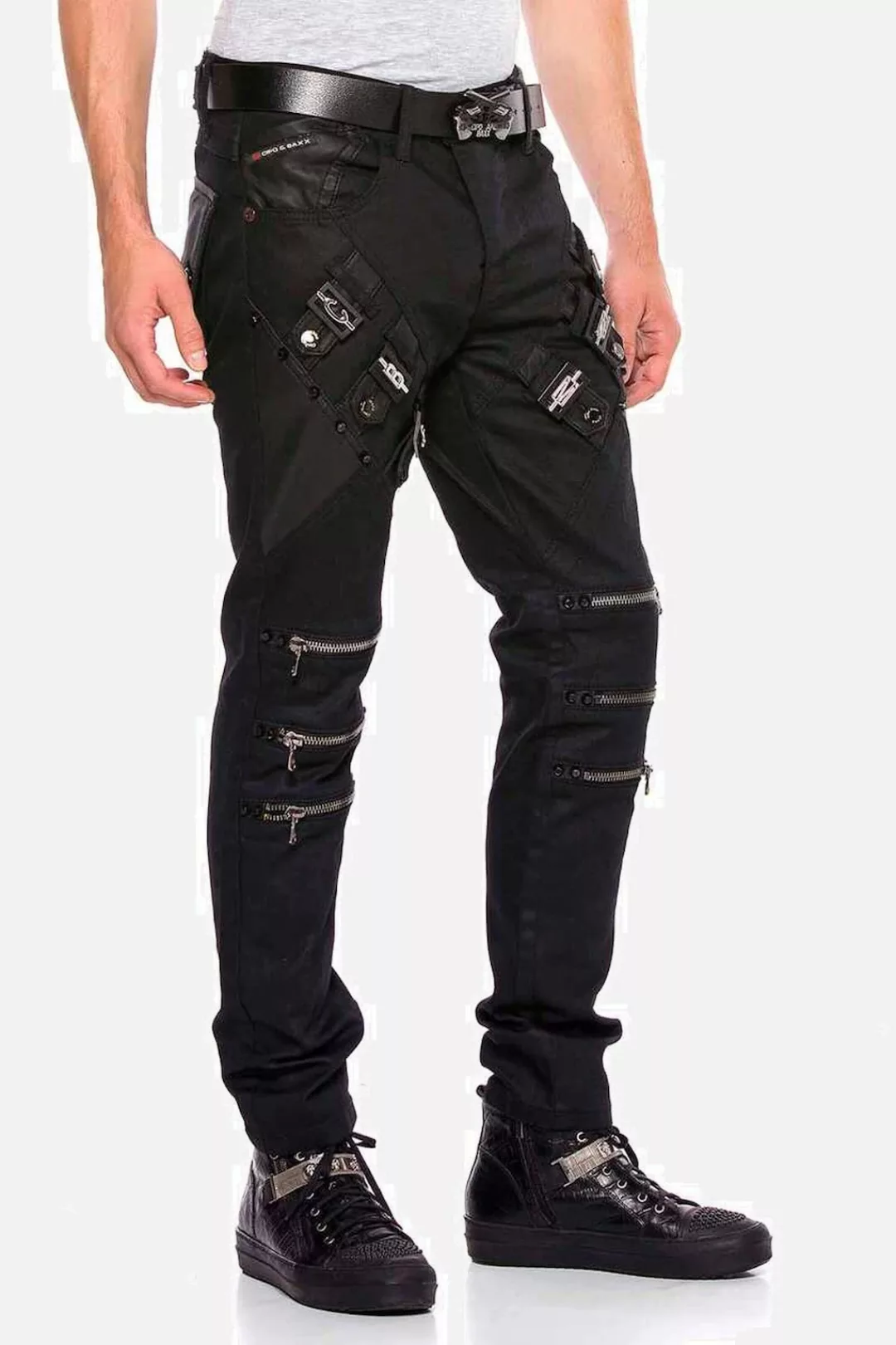 Cipo & Baxx Straight-Jeans "Jeans", mit coolen Reißverschlussapplikationen, günstig online kaufen