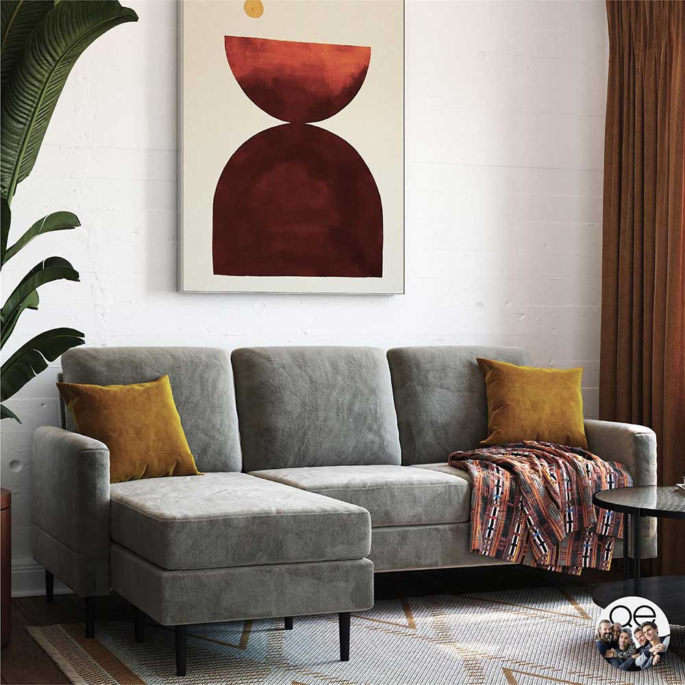 Wohnzimmer Sofa in modernem Design Lichtgrau günstig online kaufen