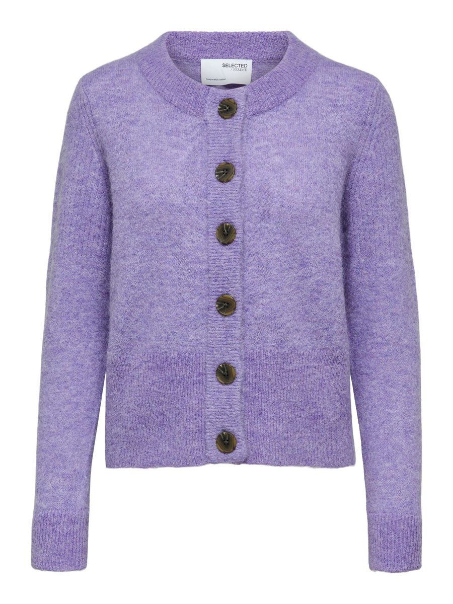 SELECTED Gestreepte Strickjacke Damen Violett günstig online kaufen