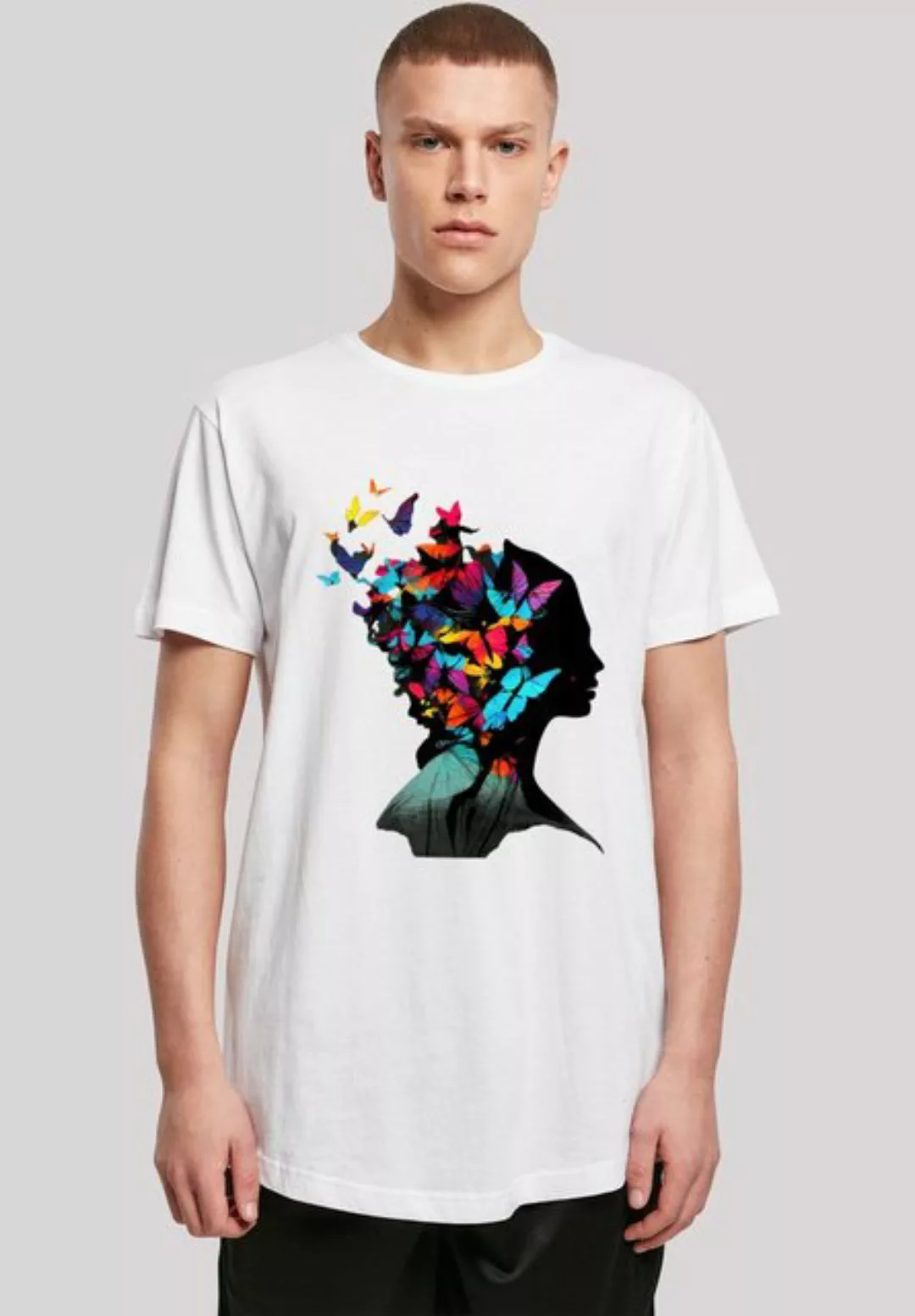 F4NT4STIC T-Shirt Schmetterling Silhouette LONG TEE Print günstig online kaufen