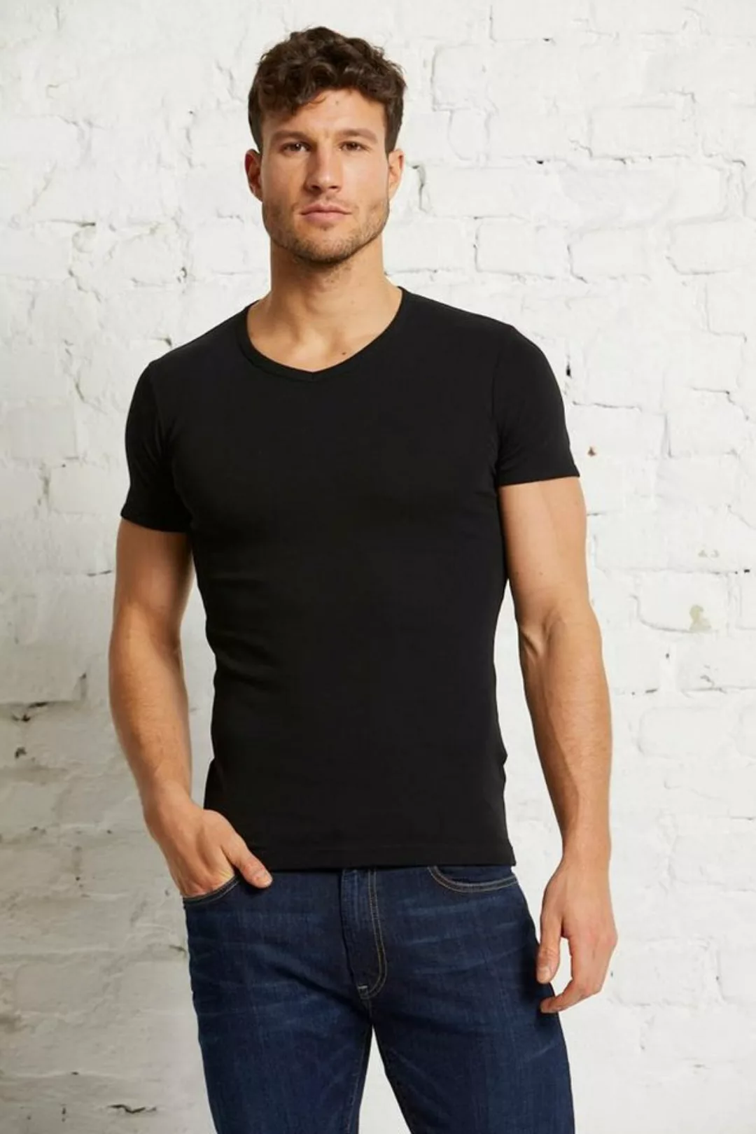 wunderwerk V-Shirt V-neck rib-tee 2-pack male günstig online kaufen