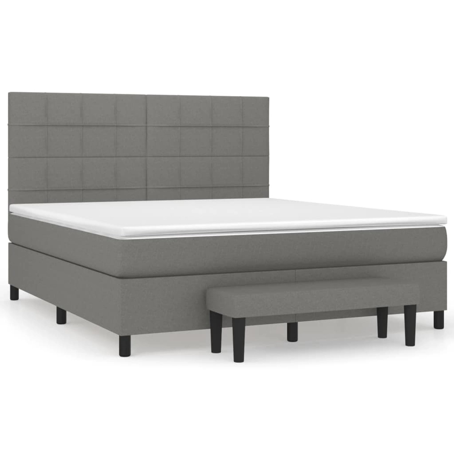 vidaXL Boxspringbett Boxspringbett mit Matratze Dunkelgrau 180x200 cm Stoff günstig online kaufen